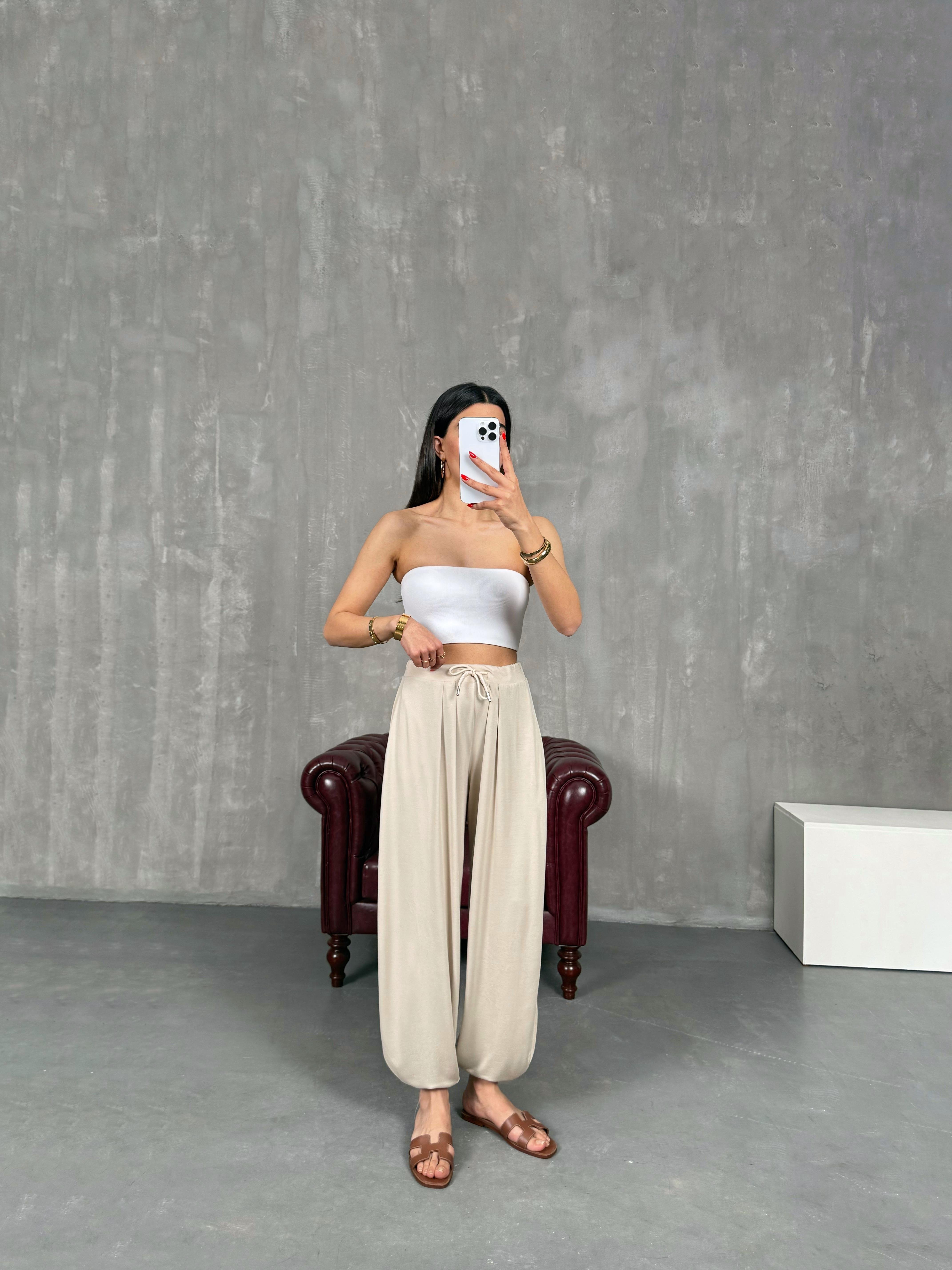 Taş Cepli Modal Muadil Şalvar Pantolon Gaus00207GausPANTOLONGU1001487