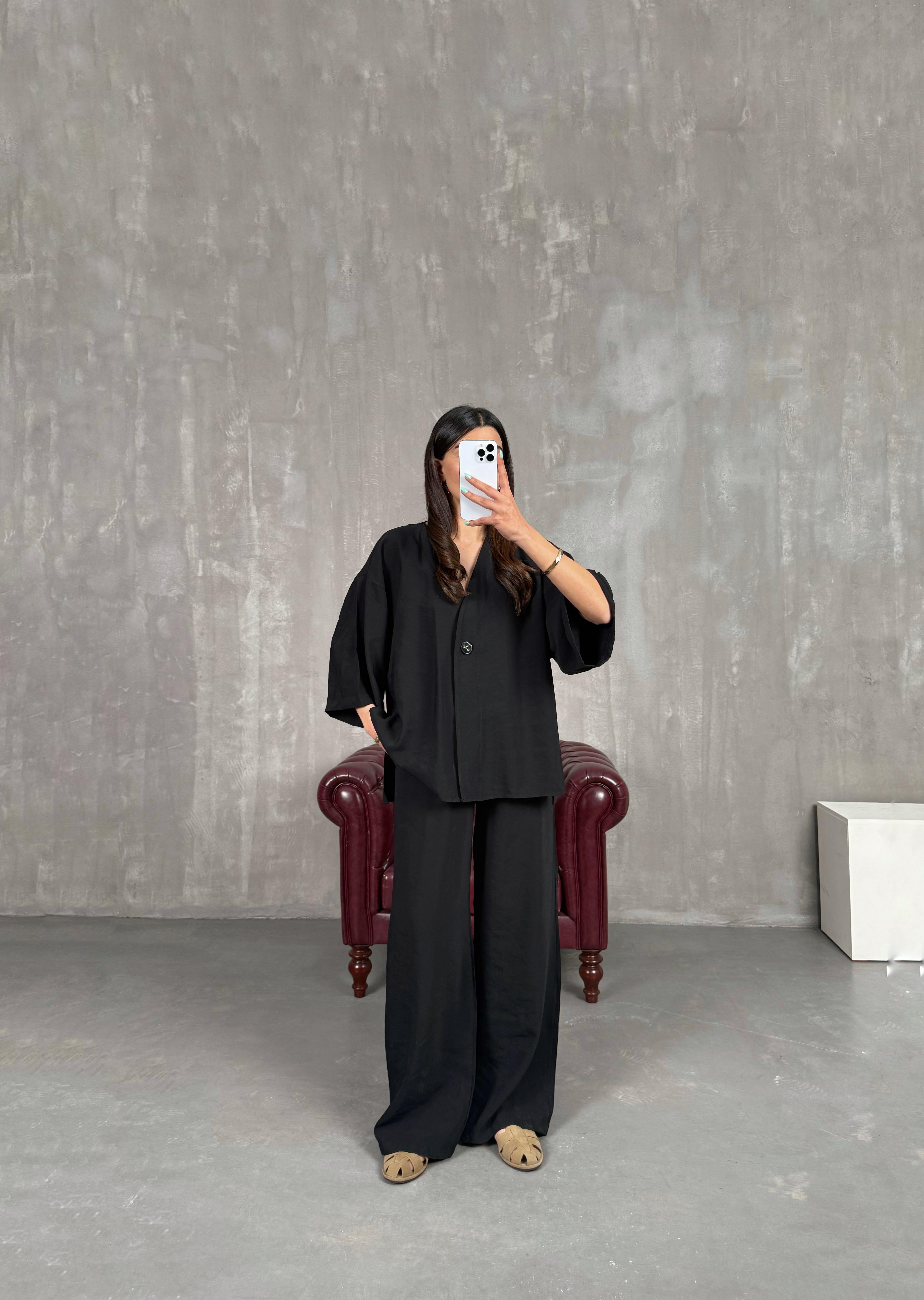 Siyah Beli Lastikli Yelekli Tensel Takım Gaus00247GausTAKIMGU1001572