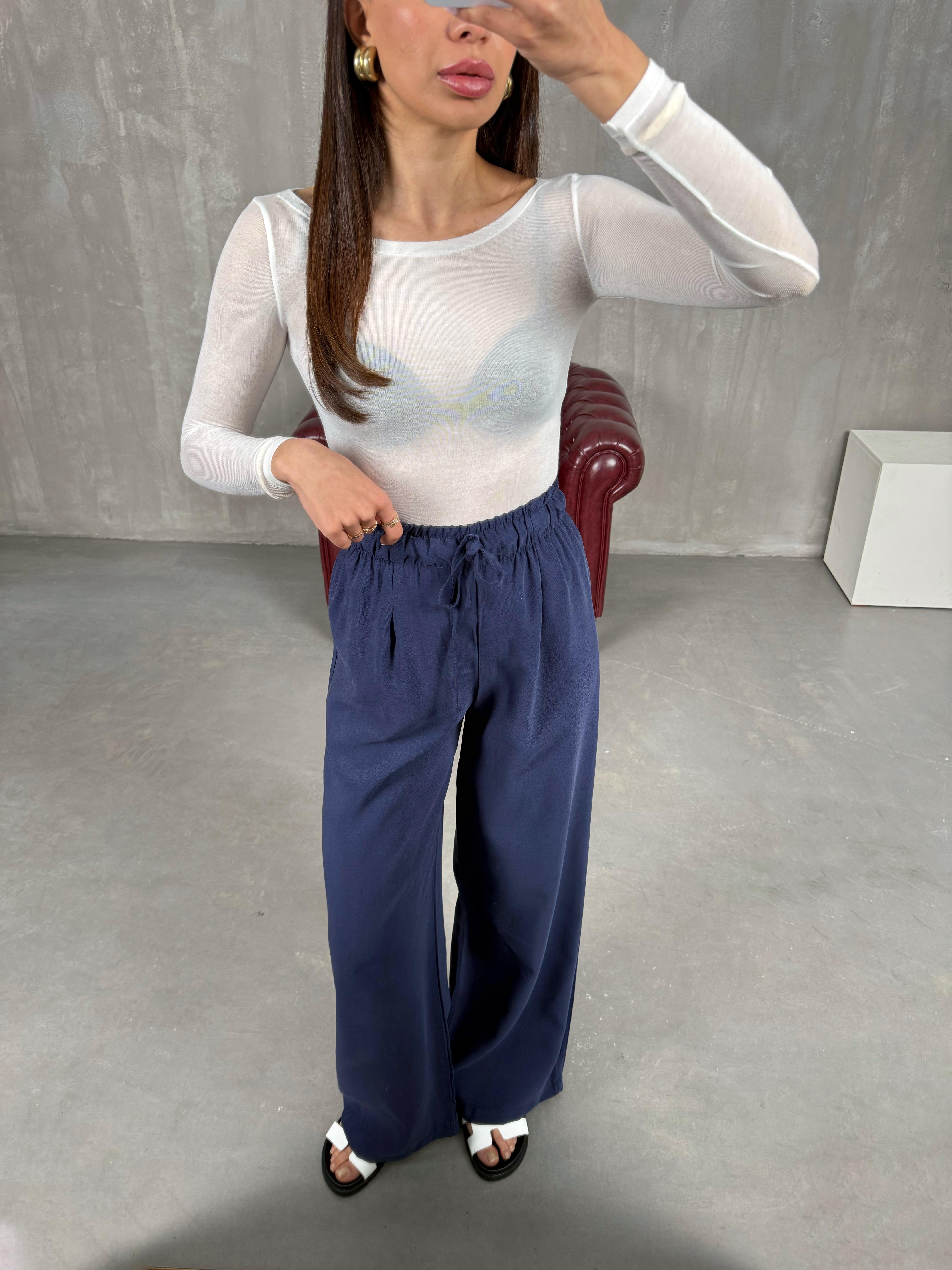 Lacivert Yüksek Bel İthal Kumaş Pantolon Gaus00271GausPANTOLONGU1001626