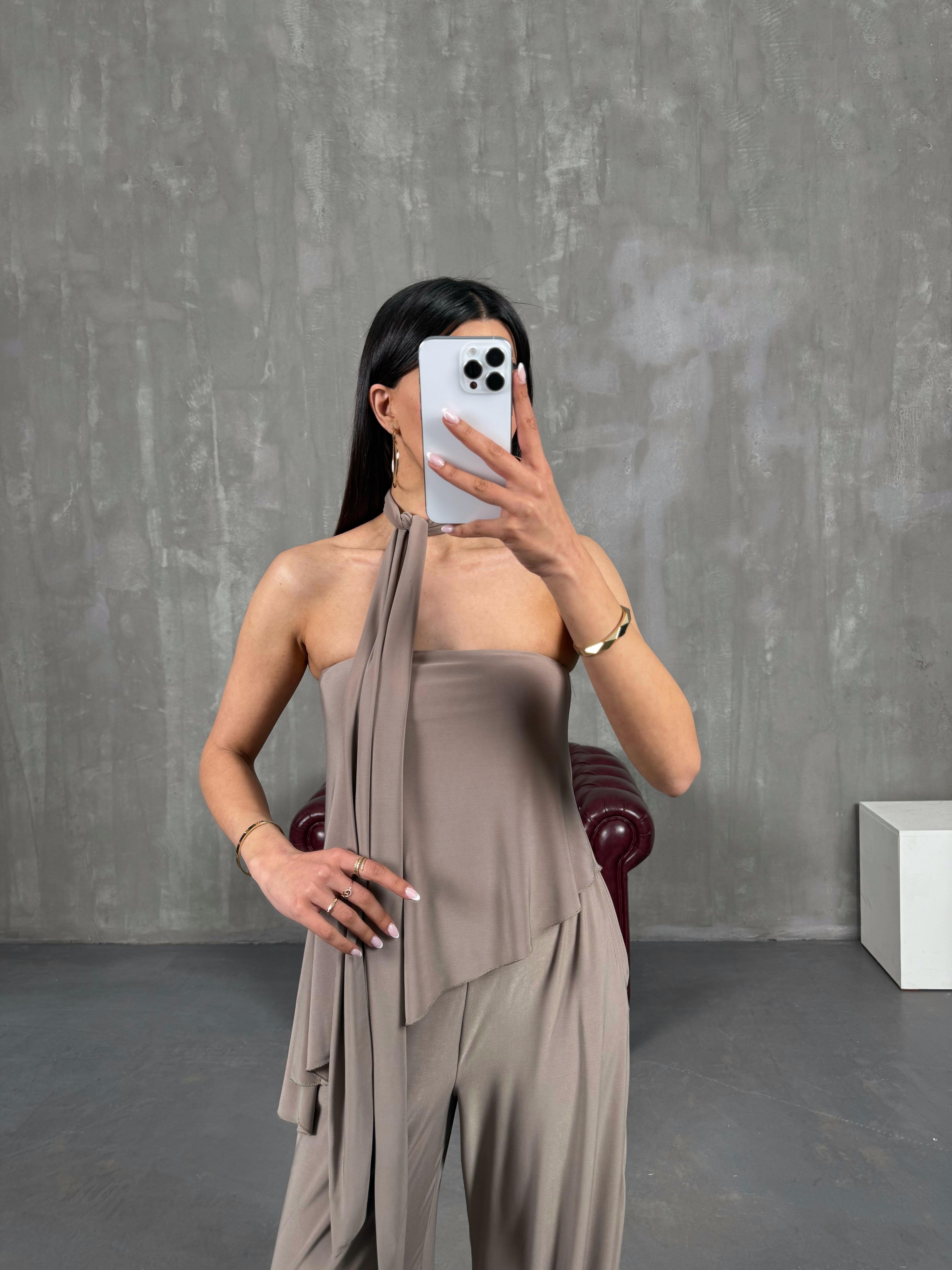 Vizon Asimetrik Kesim Fularlı İkili Takım Gaus00274GausTAKIMGU1001637