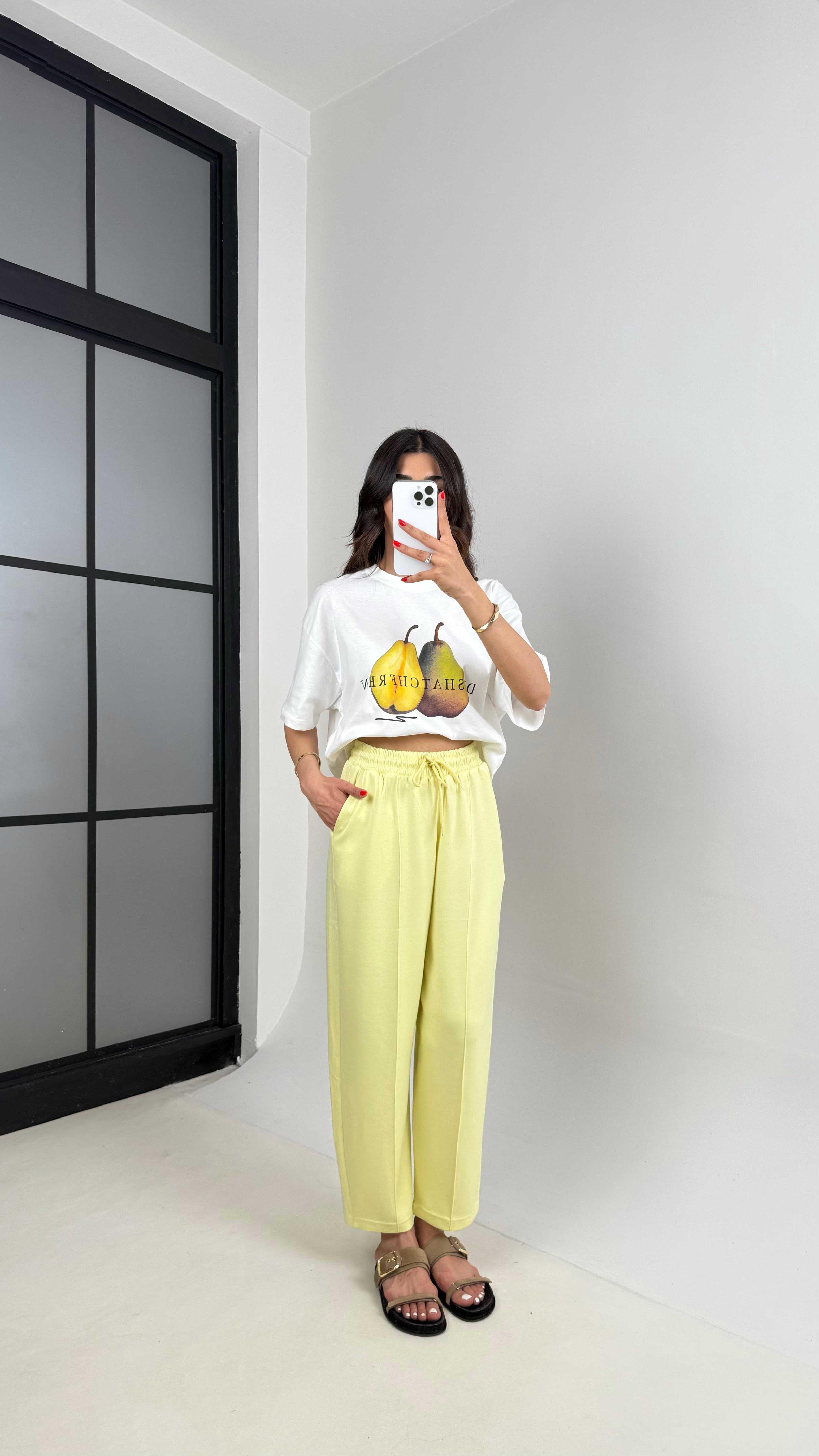 Sofya Sarı Oysh Muadil Modal Kumaş Balon PantolonGausPANTOLONGU1002085