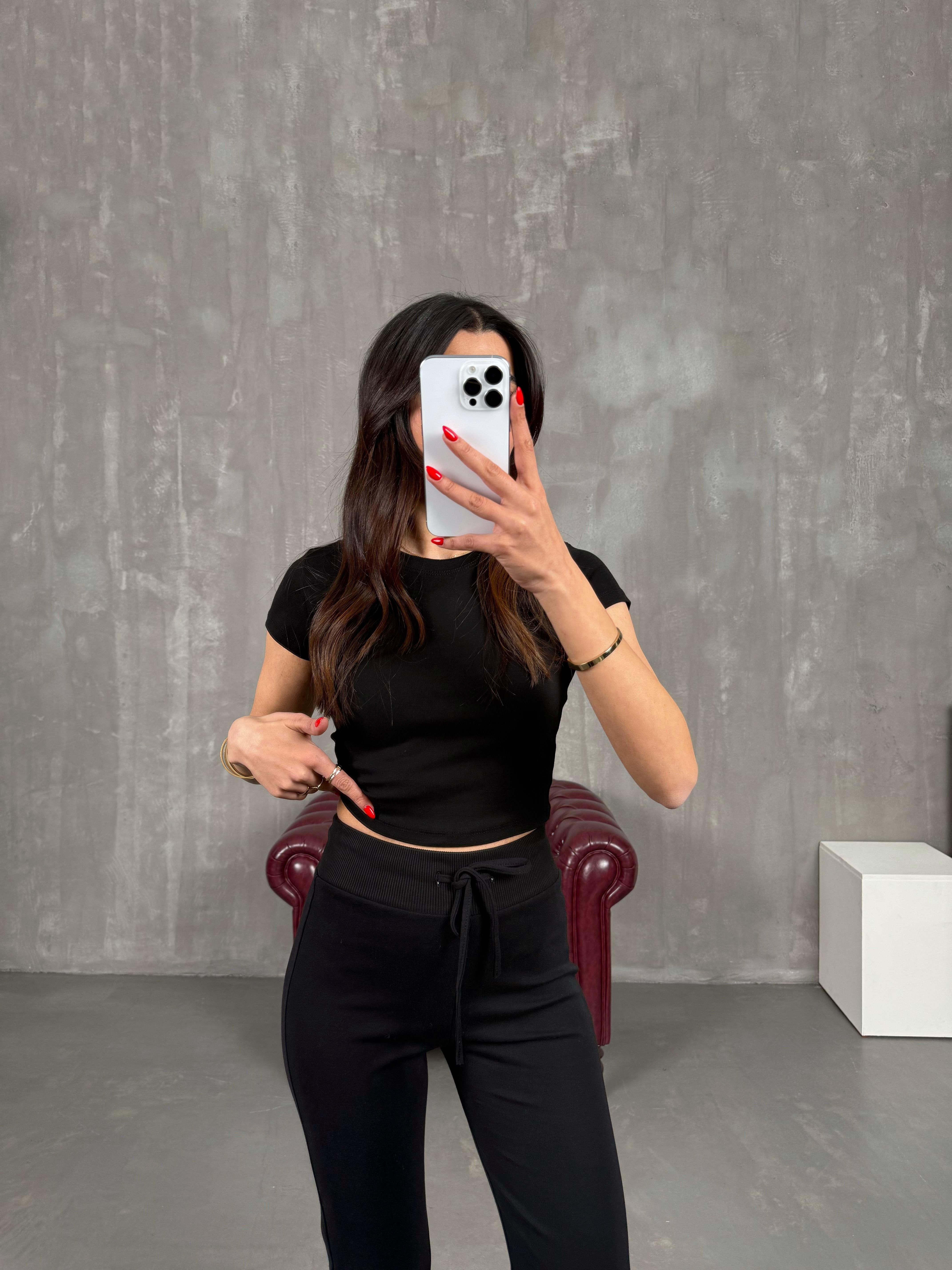 Siyah Bisiklet Yaka Basic Takım Gaus00175GausTAKIMGU1001405