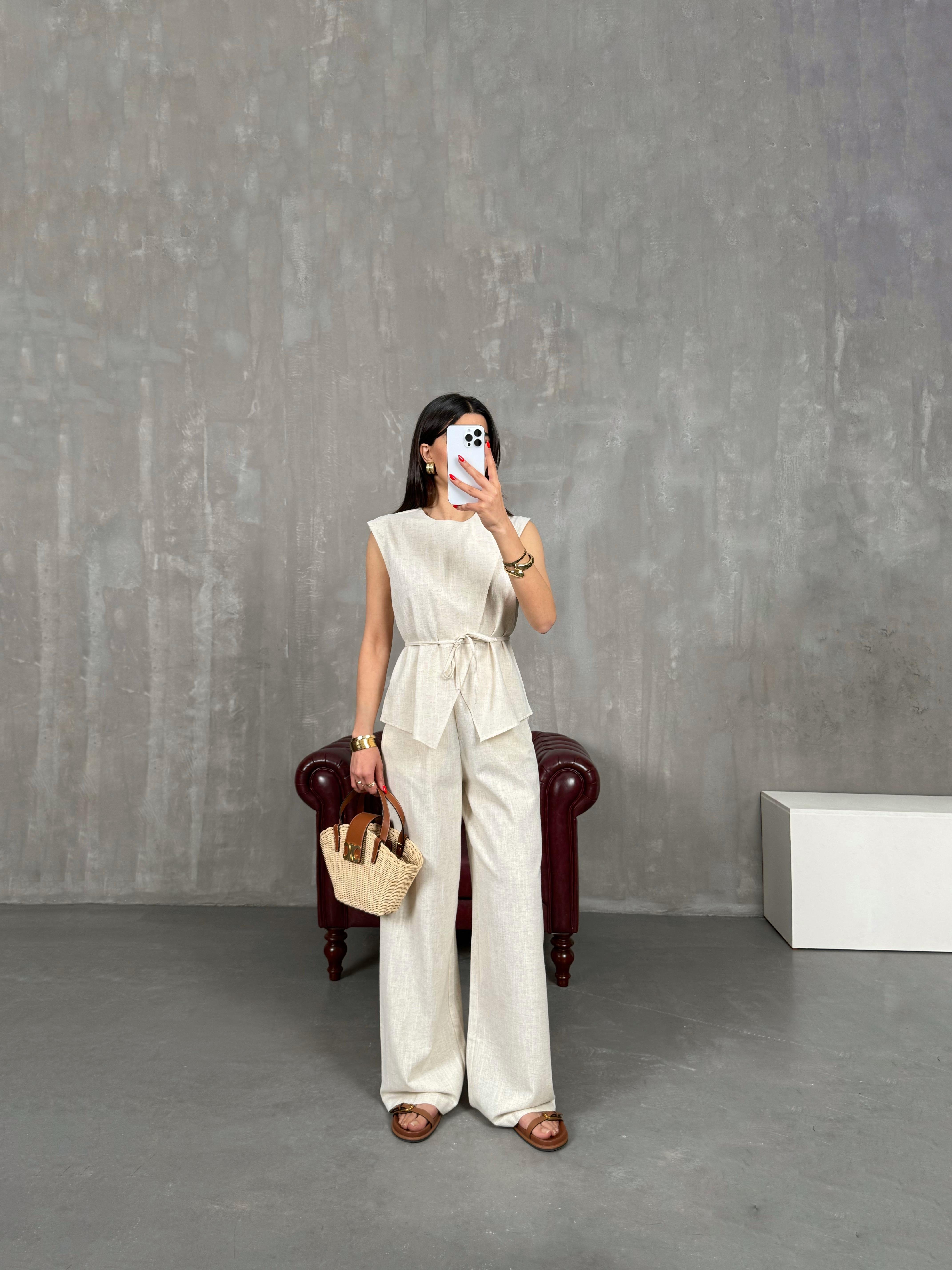 Taş Kuşaklı Keten Takım Gaus00214GausTAKIMGU1001497