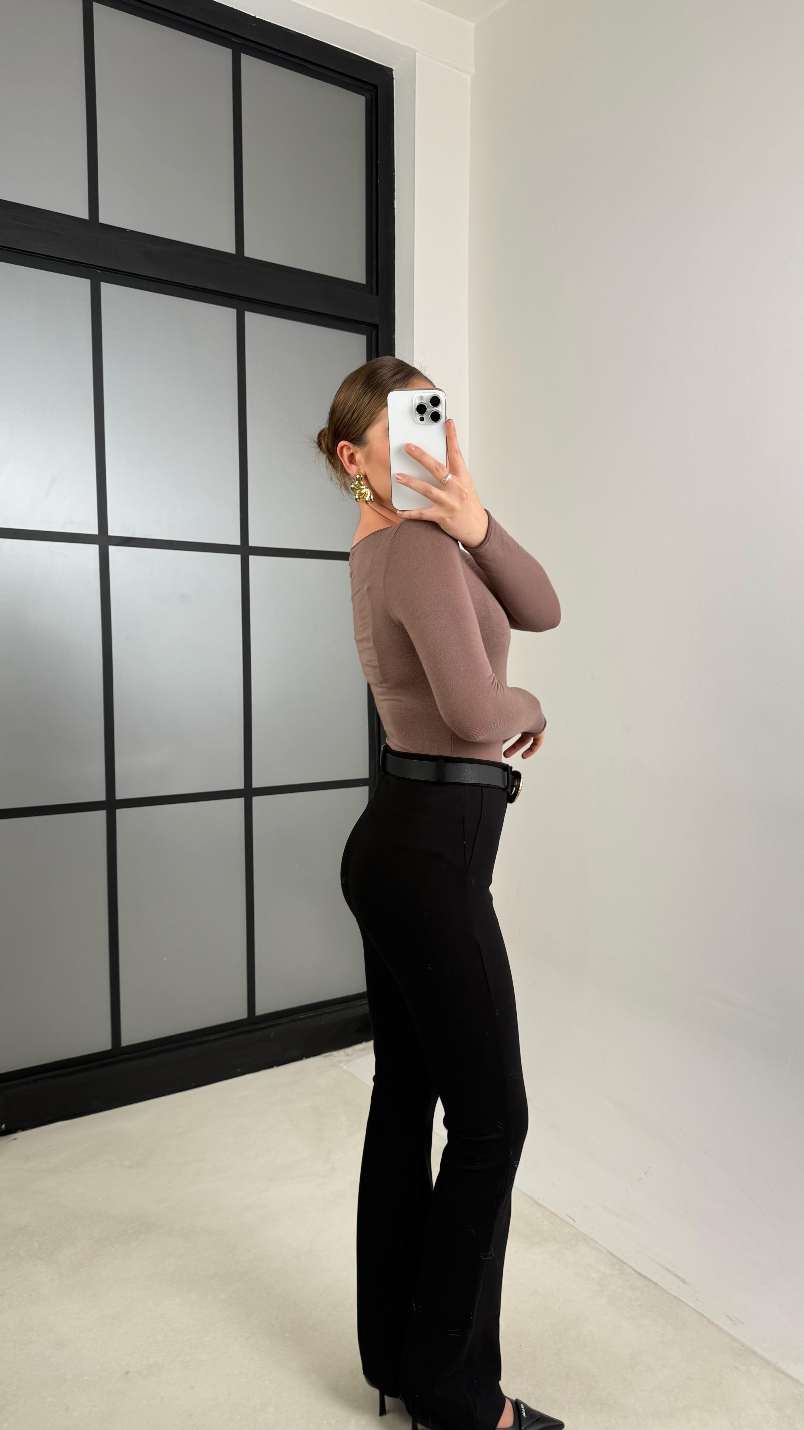 Siyah Kemerli Çelik Pantolon GAUS-00706GAUSPANTOLONGAUS-00706