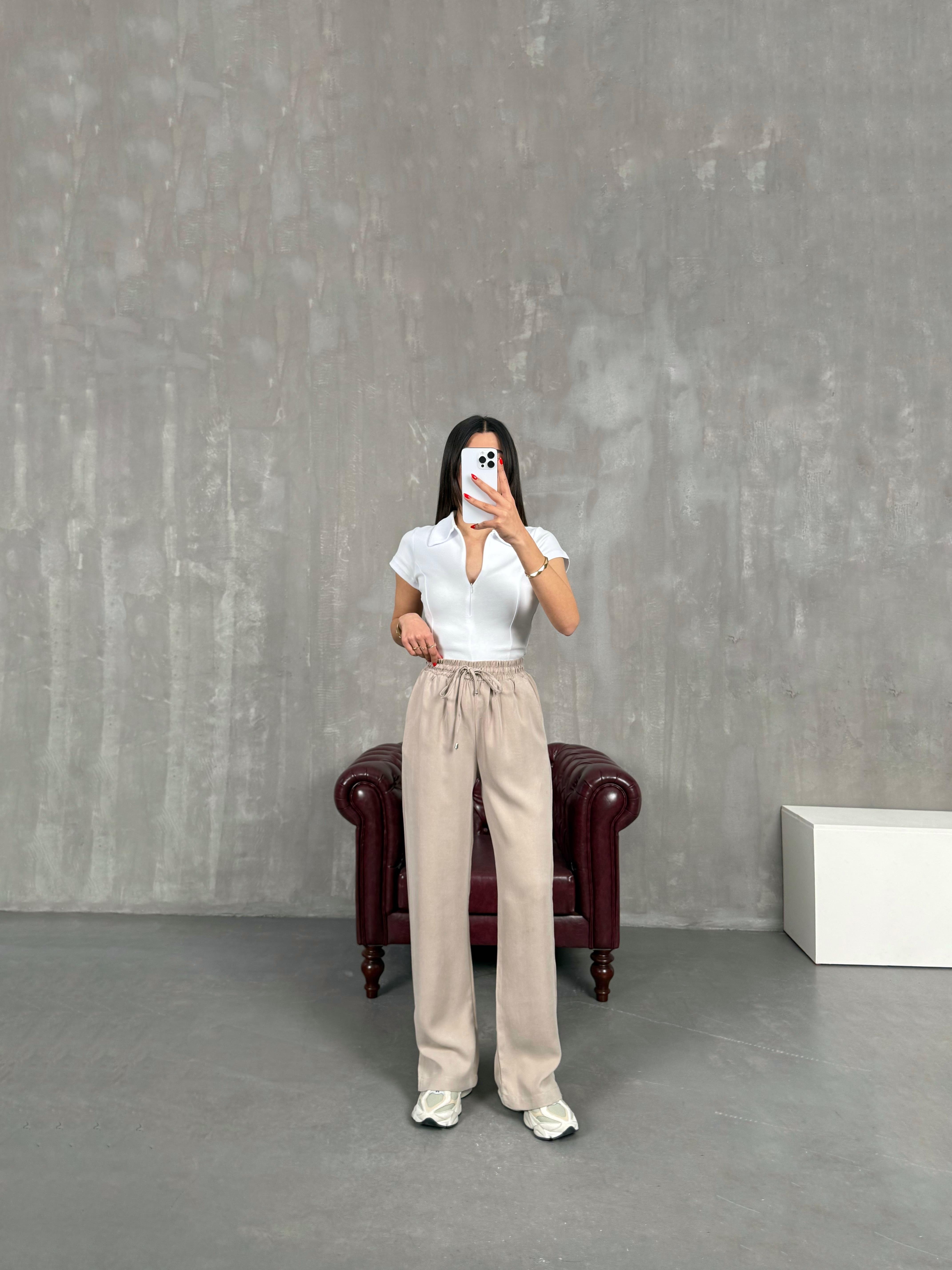 Taş Beli Lastikli MD Muadil Tensel Pantolon Gaus00190GausPANTOLONGU1001442