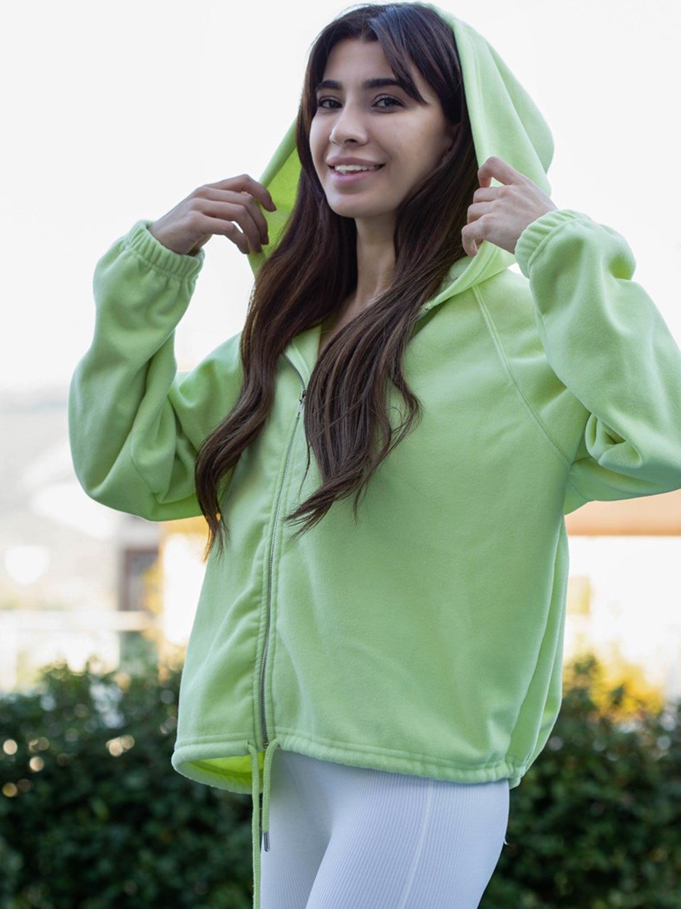 GRENA Yeşil Kapüşonlu Sweatshirt CeketGausCEKETGU00023