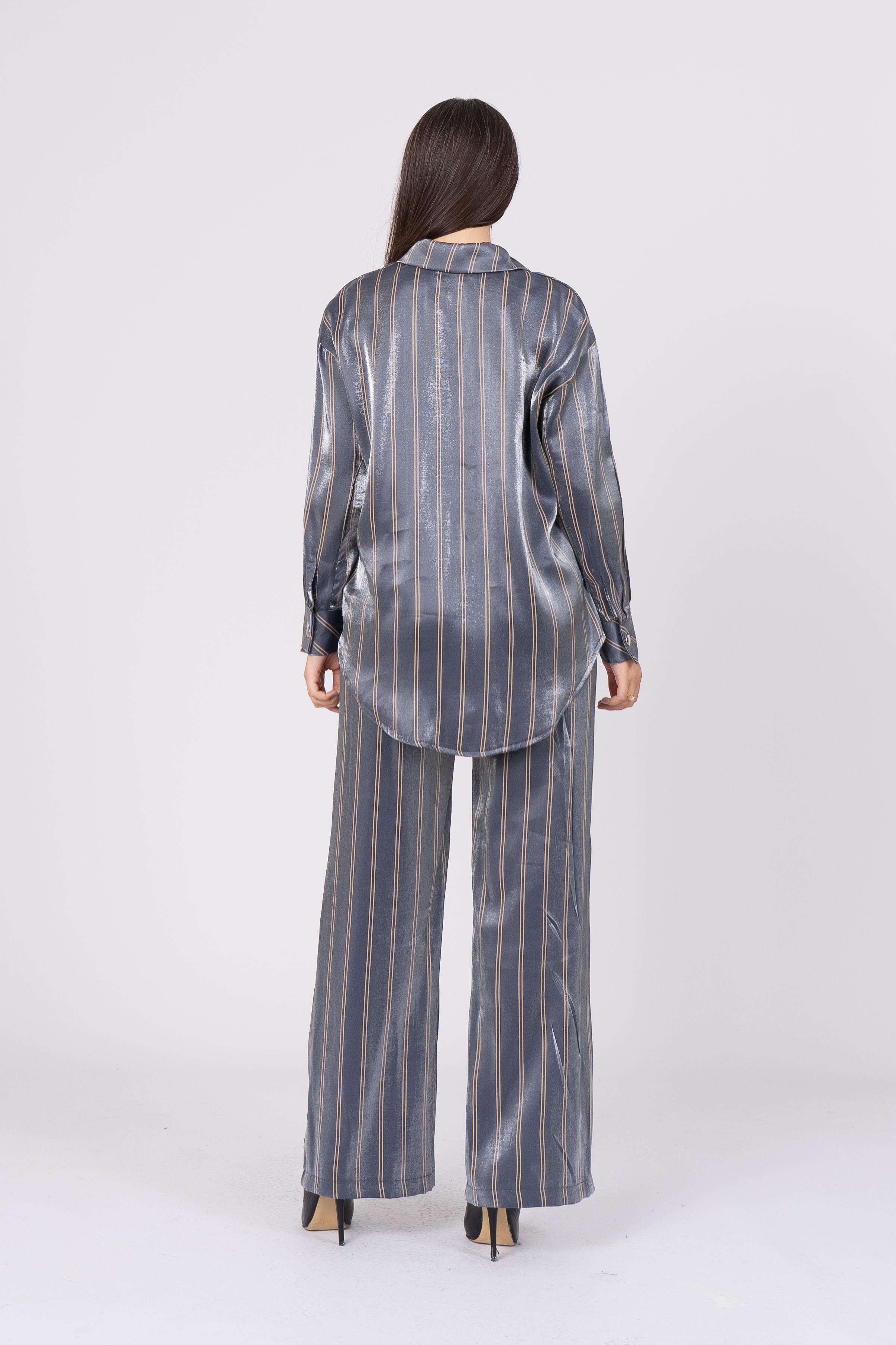 1158 Trend Oversize Çizgili Takım