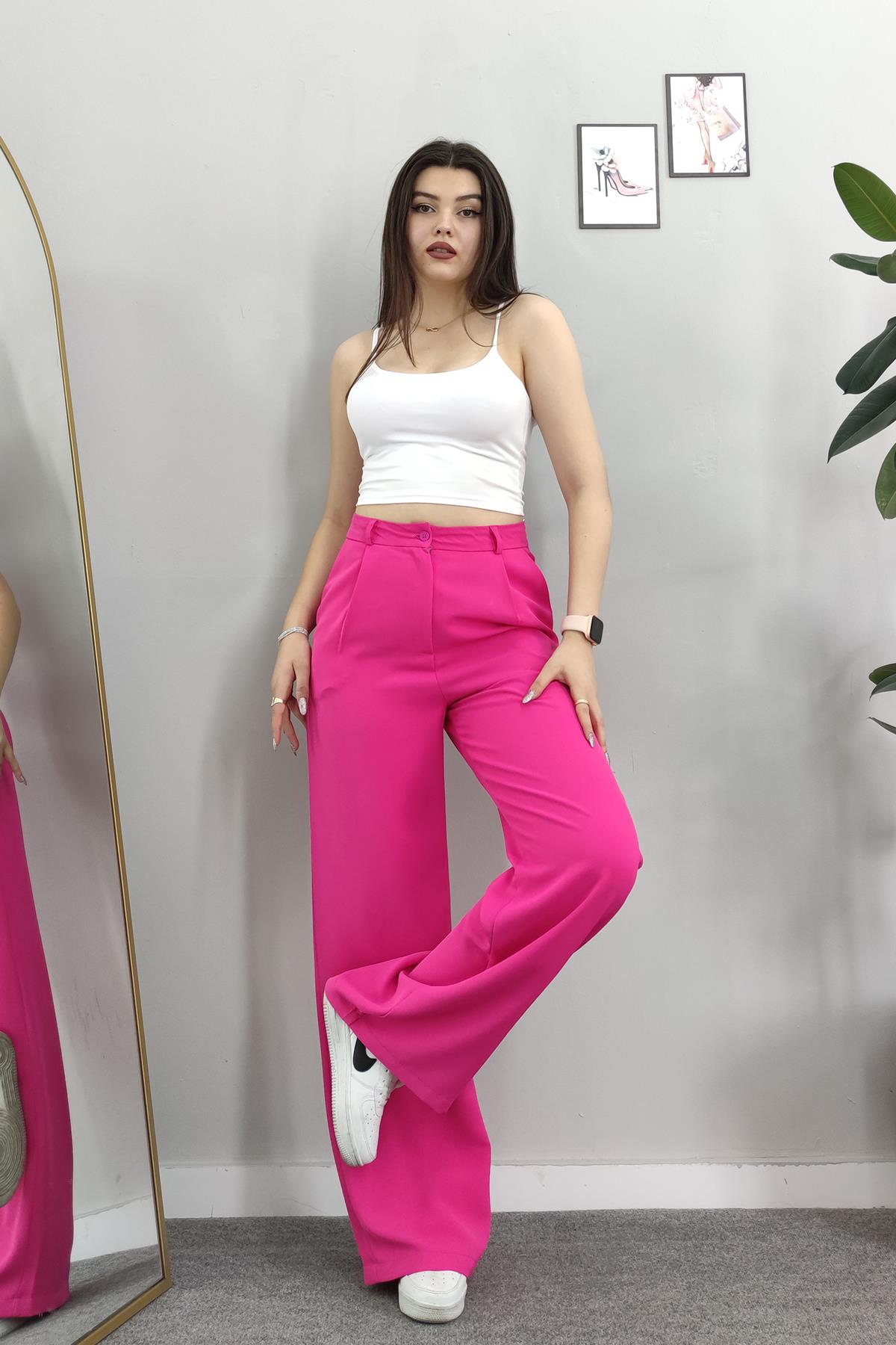 30030  PİLELİ BOL PAÇA PANTOLON