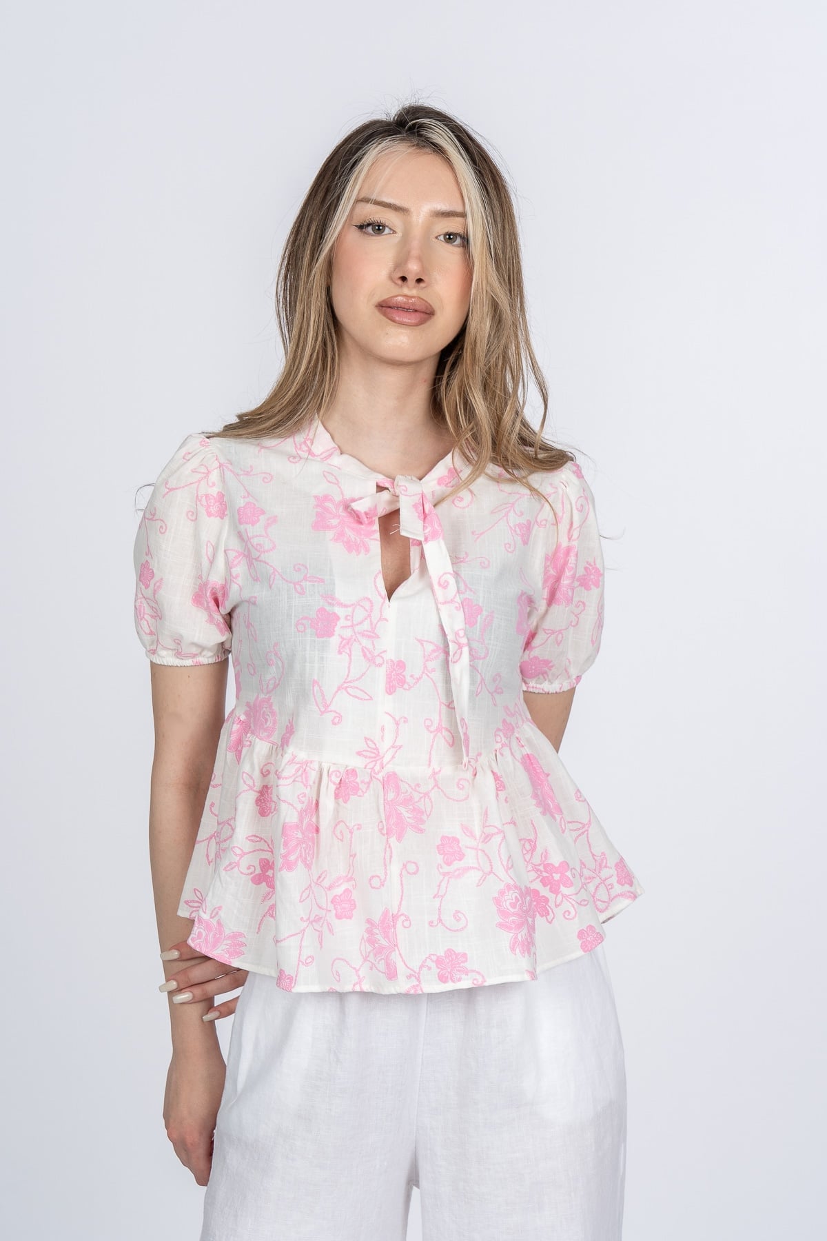 Amoura Soft Keten Bluz 70080