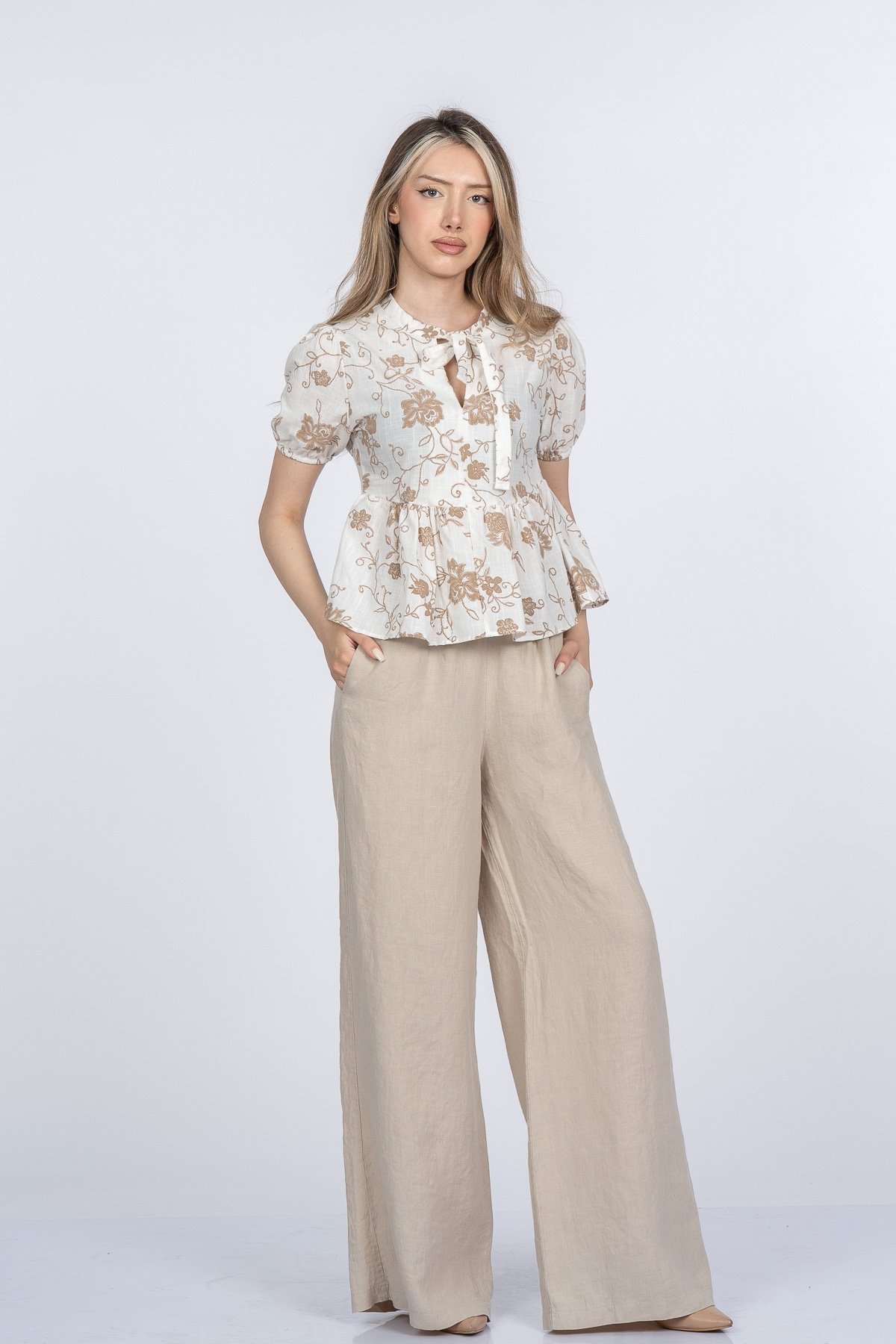 Amoura Soft Keten Bluz 70080