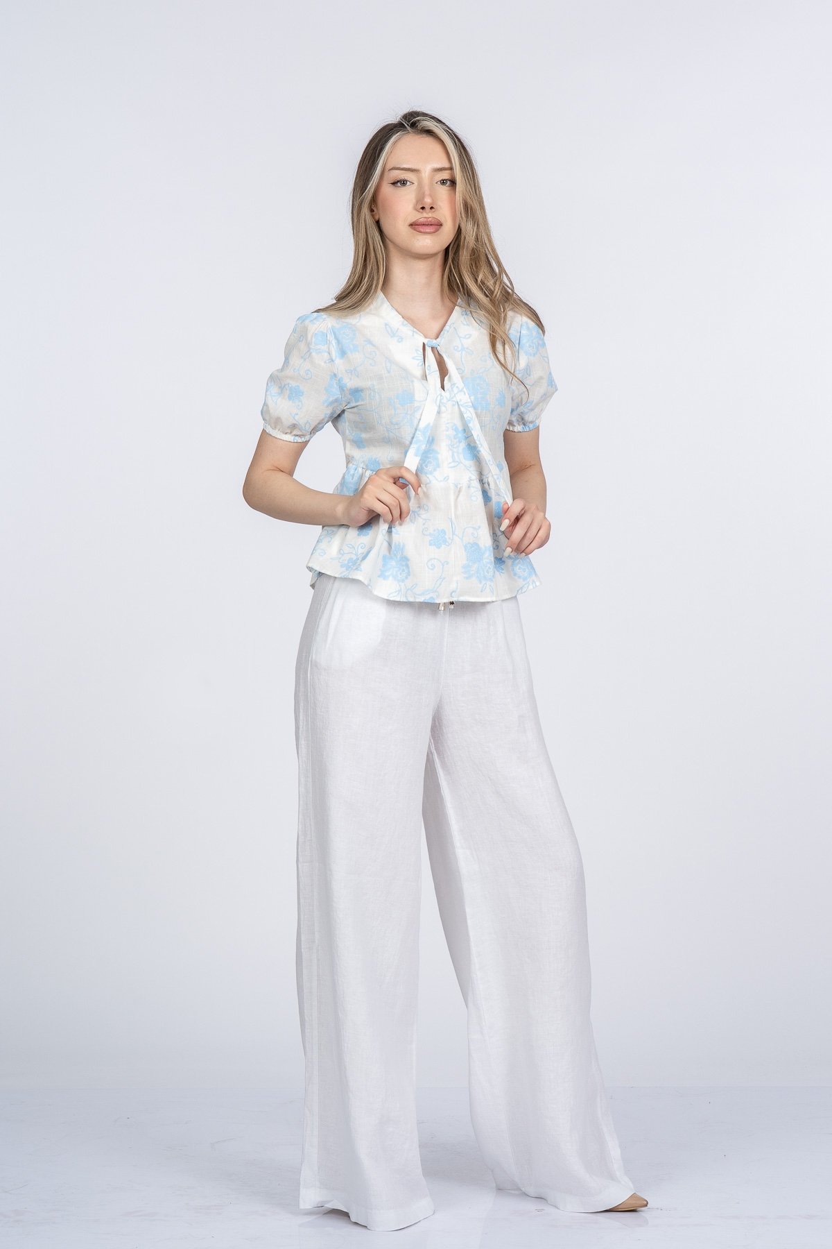 Amoura Soft Keten Bluz 70080