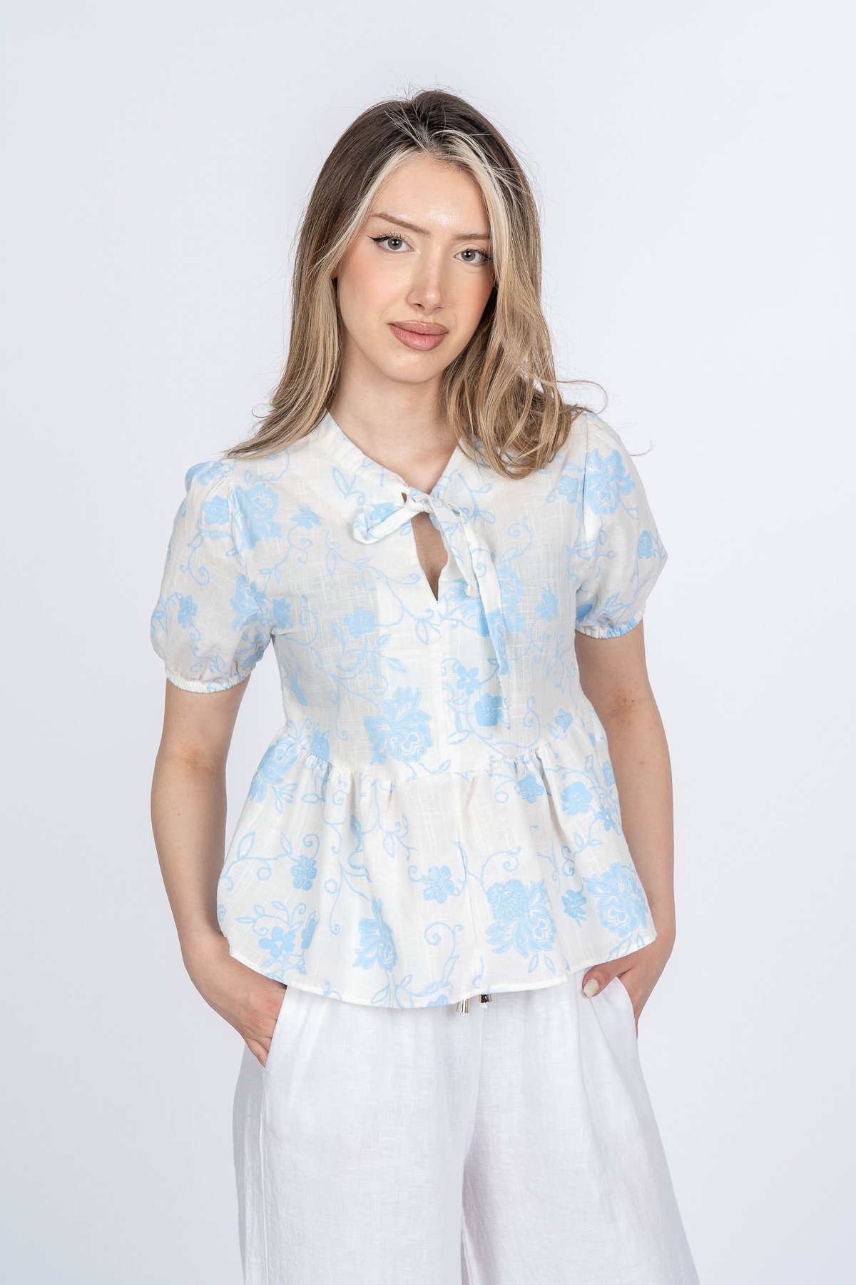 Amoura Soft Keten Bluz 70080