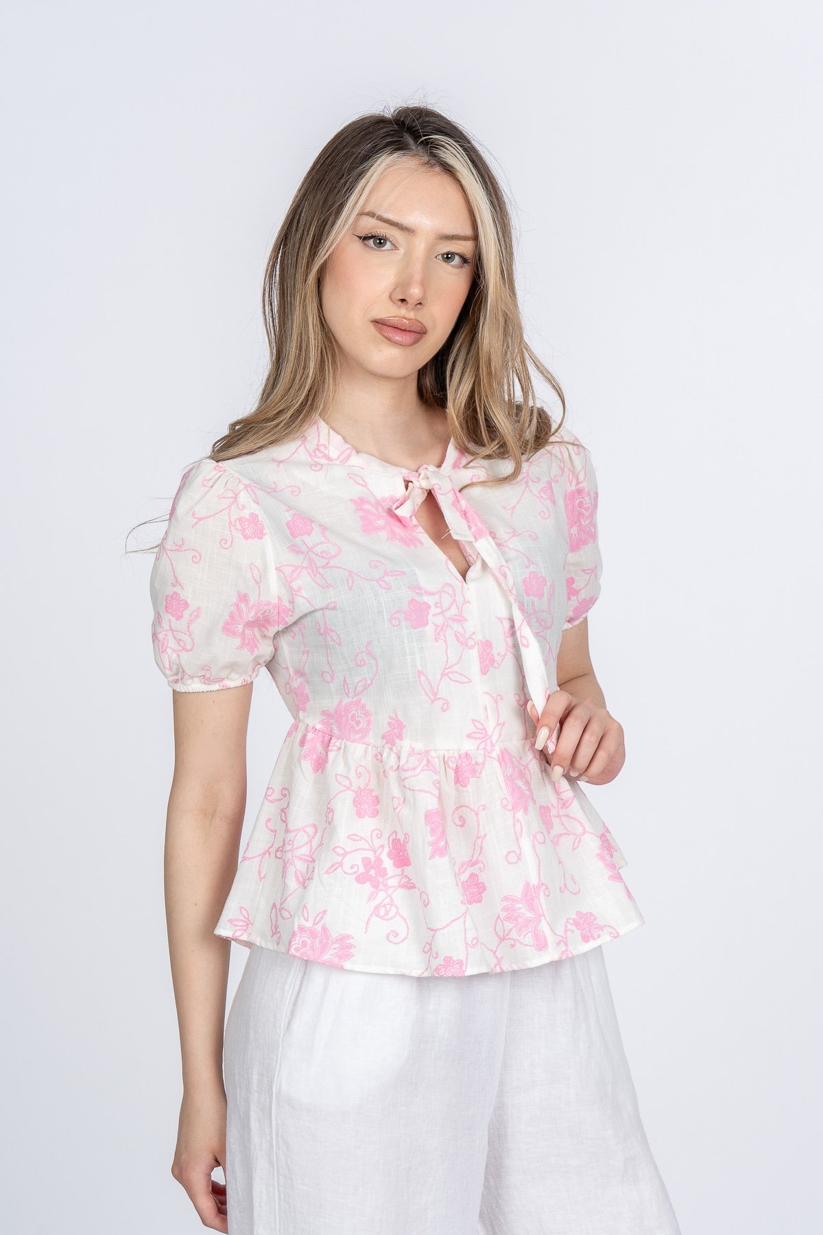 Amoura Soft Keten Bluz 70080