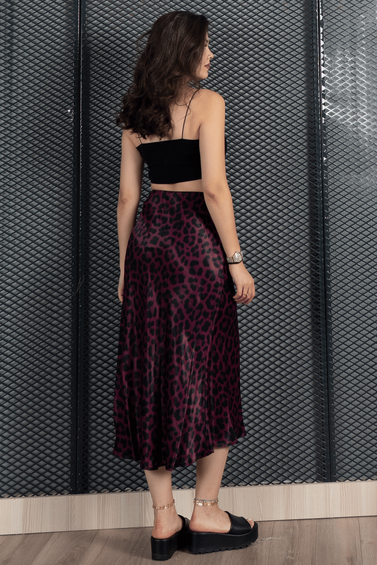 Aura Saten Maxi Skirt - Etek 6718