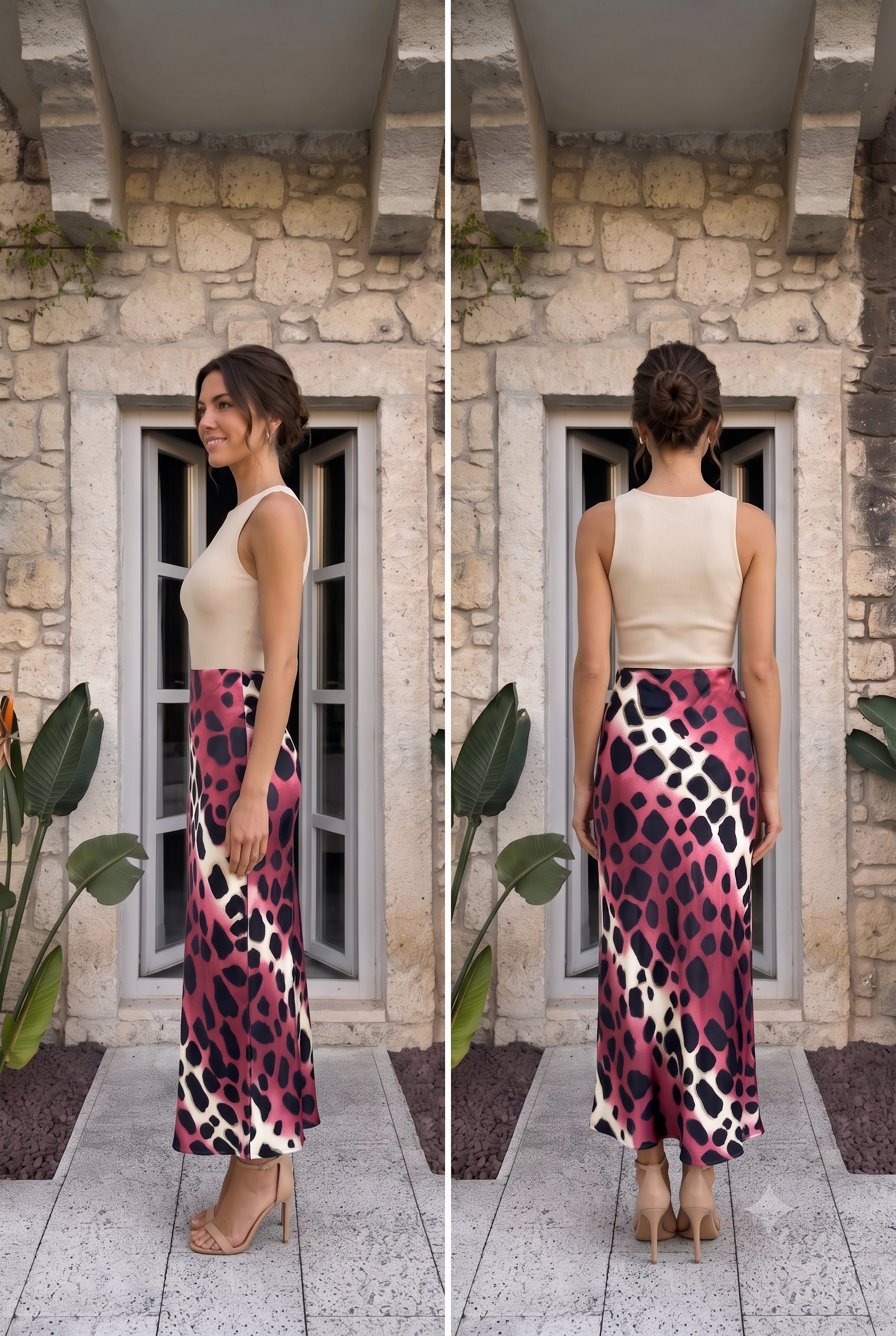 Aura Saten Maxi Skirt - Etek 6718