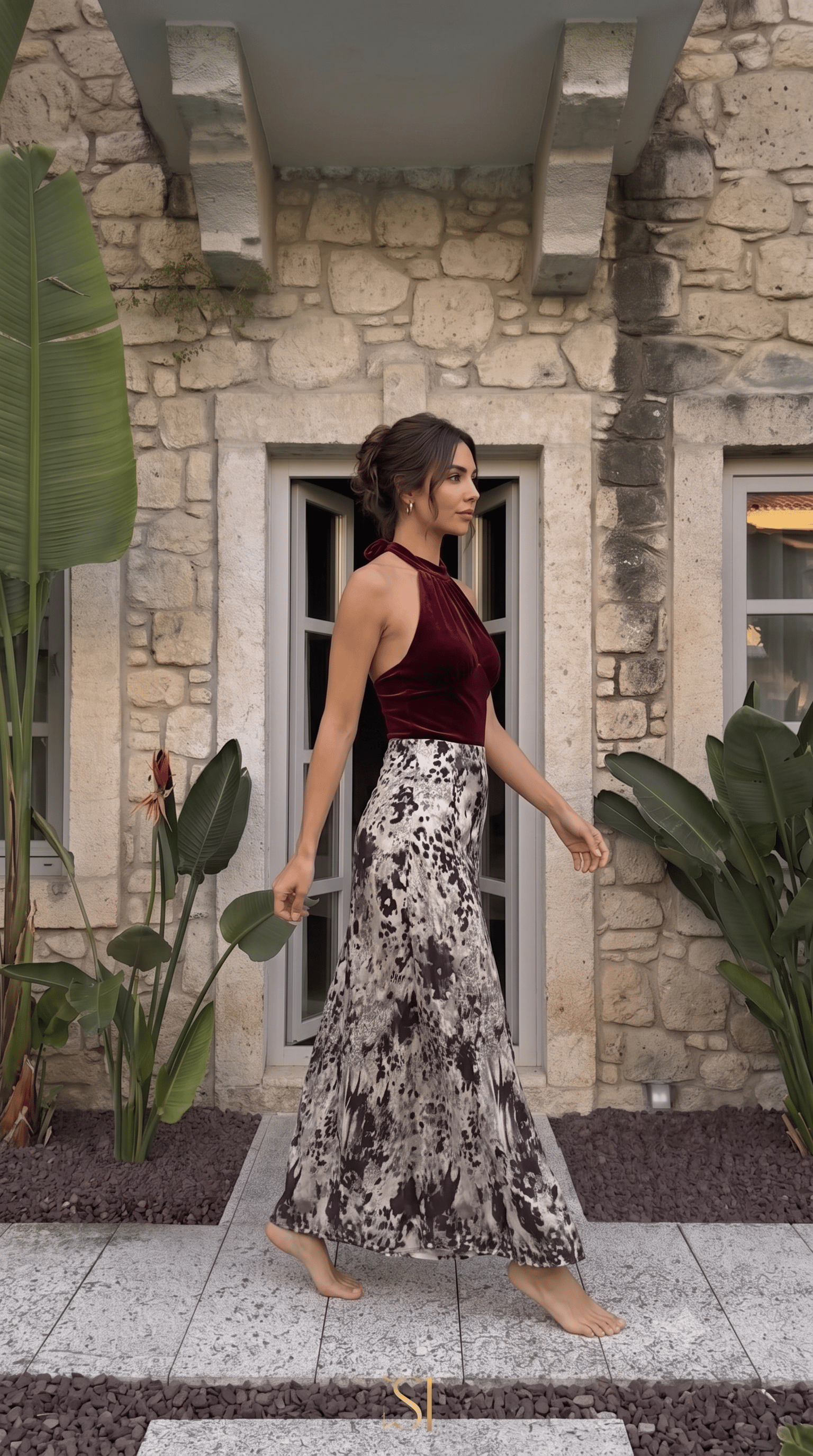 Aura Saten Maxi Skirt - Etek 6718