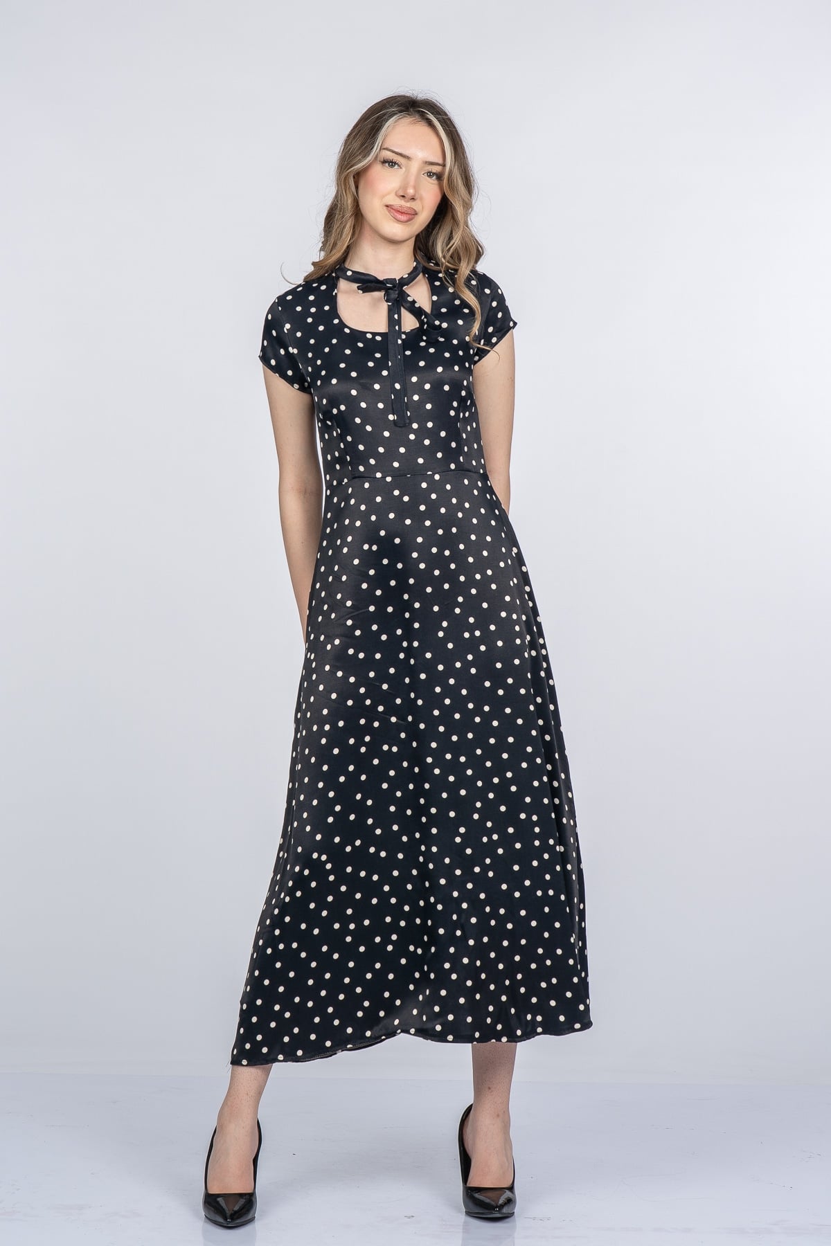 Carla Fiyonk Yaka Detaylı Maxi Boy Elbise 50402