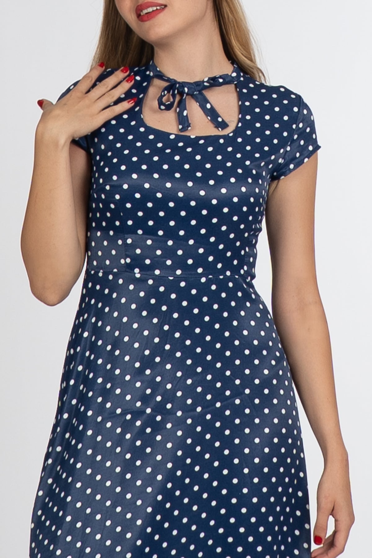 Carla Fiyonk Yaka Detaylı Maxi Boy Elbise 50402