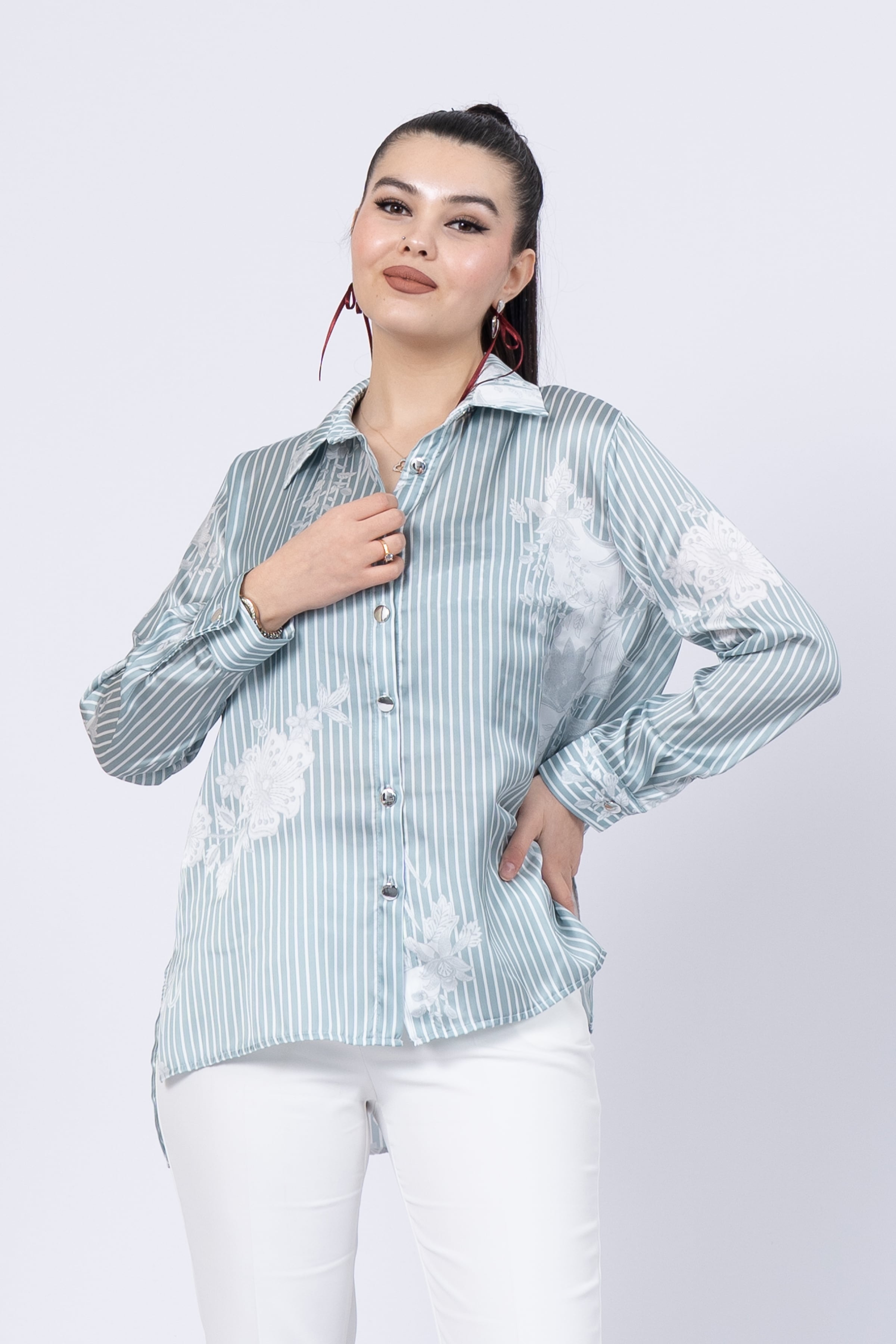 Y-70020 DÜZ ETEK UCLU GÖMLEK