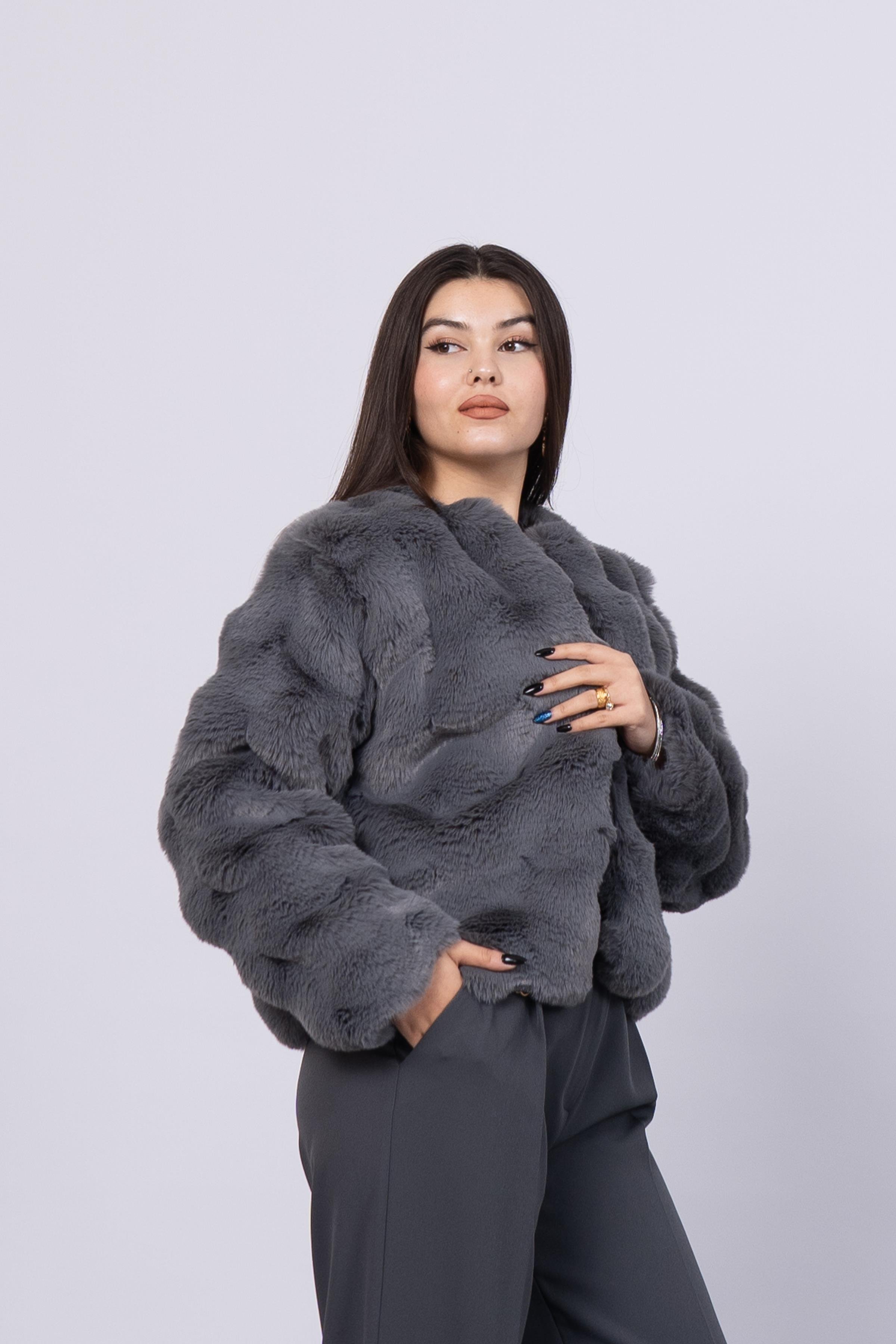 Dalgalı Peluş Kürk Kaban 2587