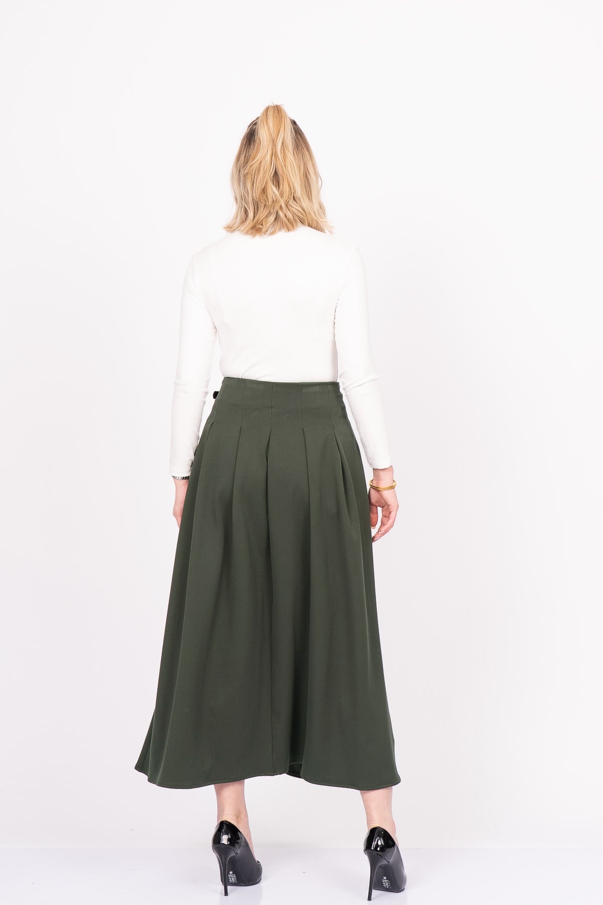 EleganceBelt Slit Skirt – Premium Pileli & Yırtmaçlı Etek 6829