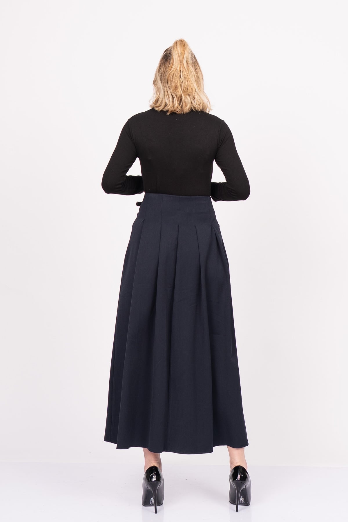 EleganceBelt Slit Skirt – Premium Pileli & Yırtmaçlı Etek 6829