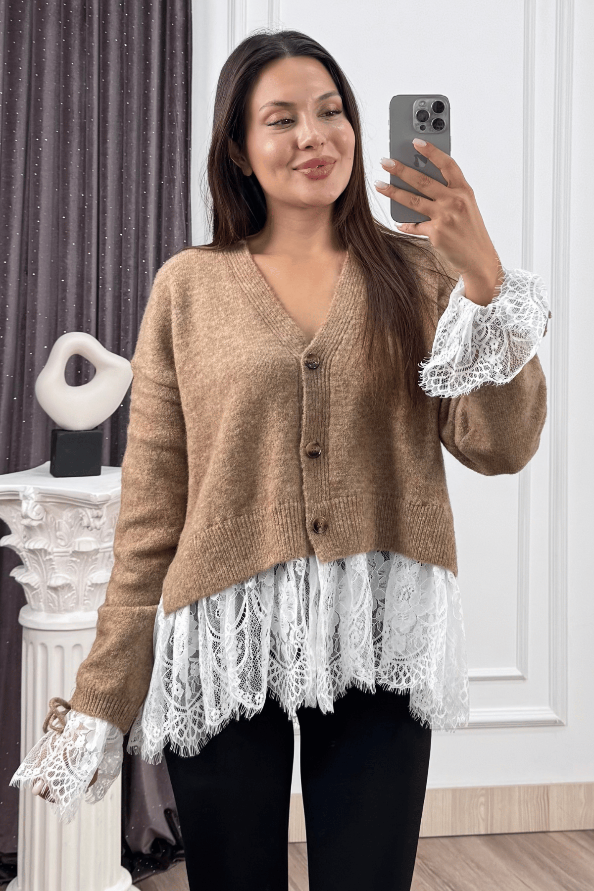 Elodie Dantel Detaylı Yün Hırka 20304