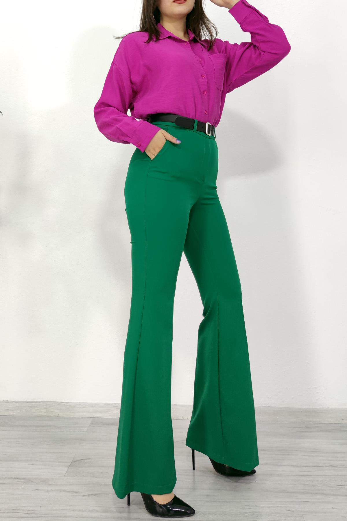 Y-3891  Y  KEMERLİ İSPANYOL PAÇA PANTOLON