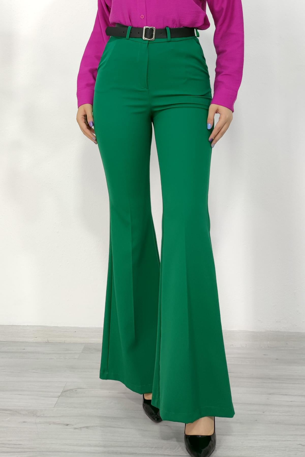 Y-3891  Y  KEMERLİ İSPANYOL PAÇA PANTOLON