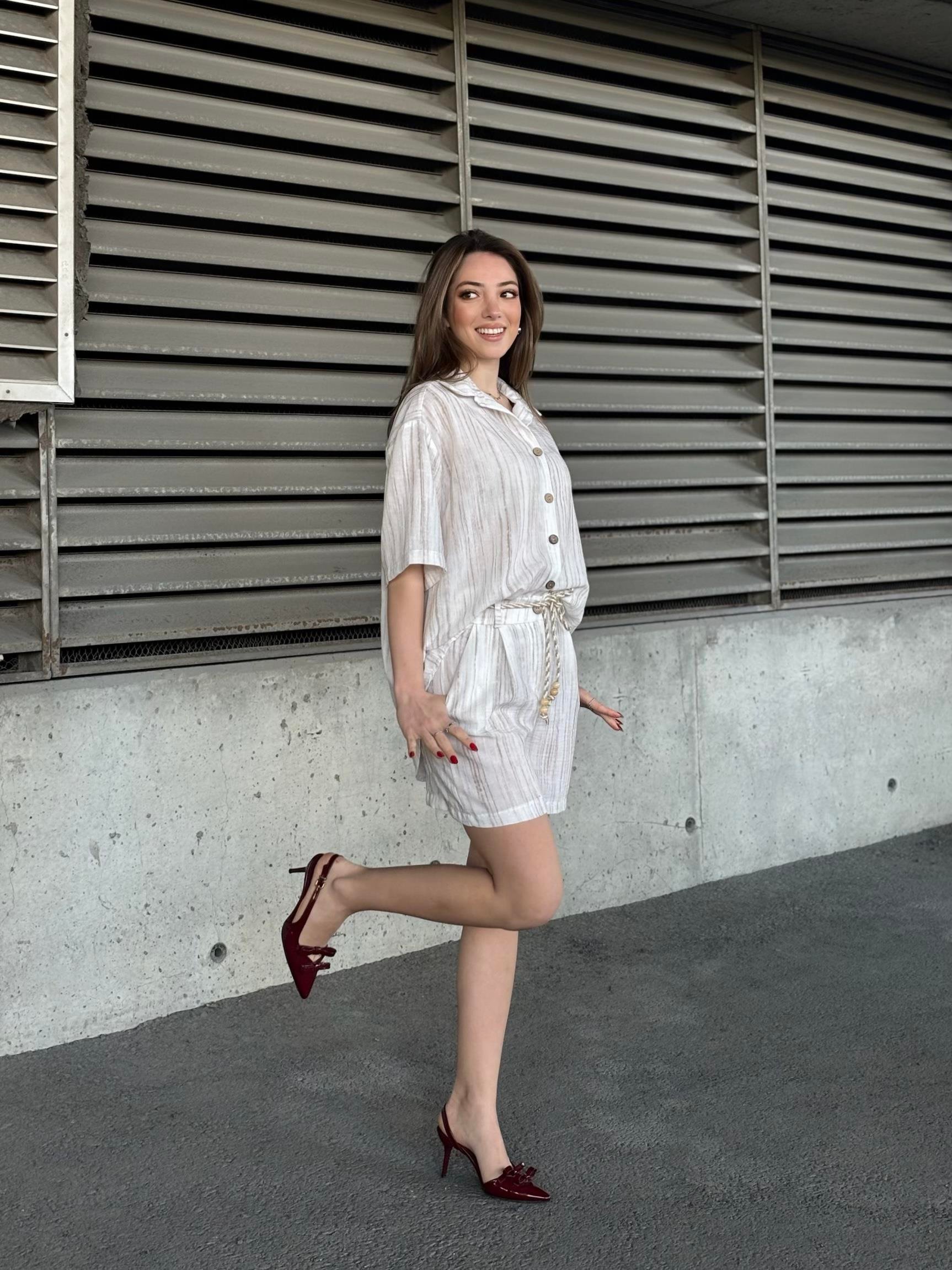 Keten Oversize Gömlek 70039