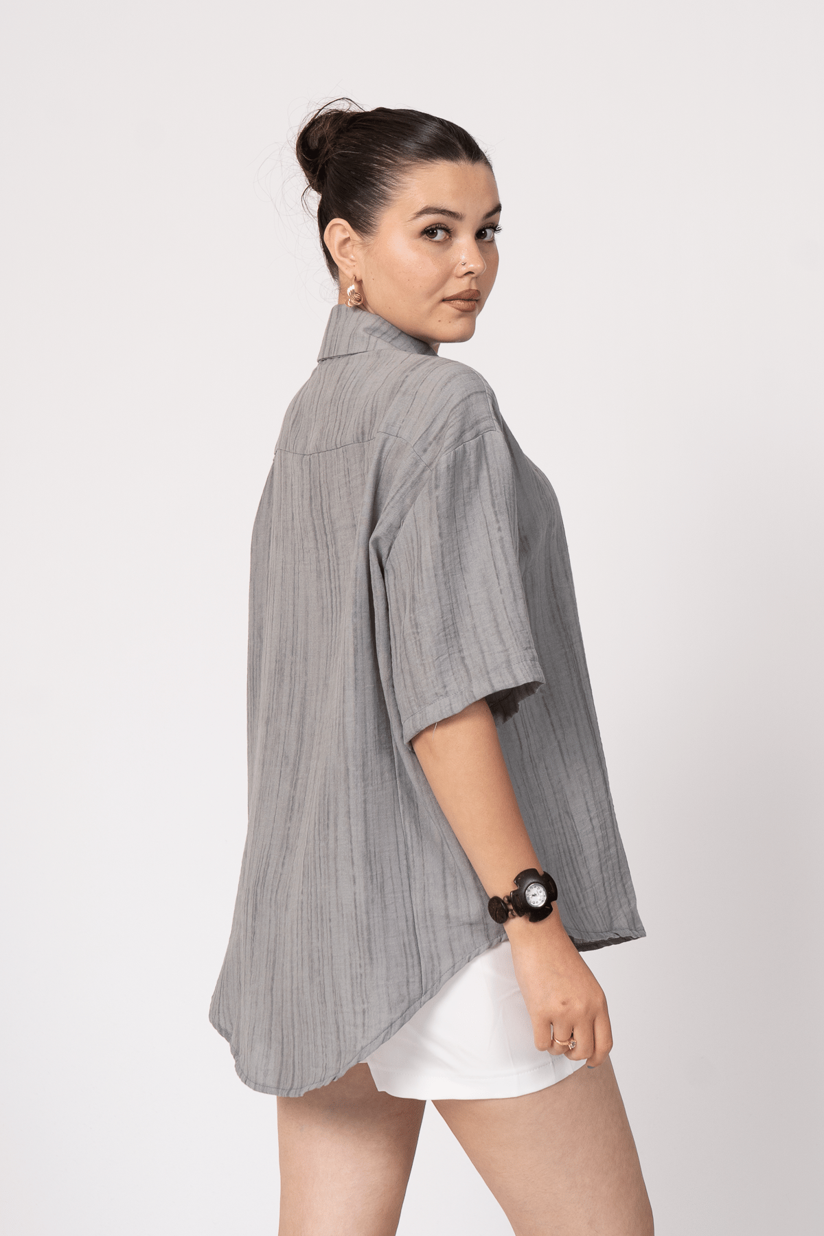Keten Oversize Gömlek 70039