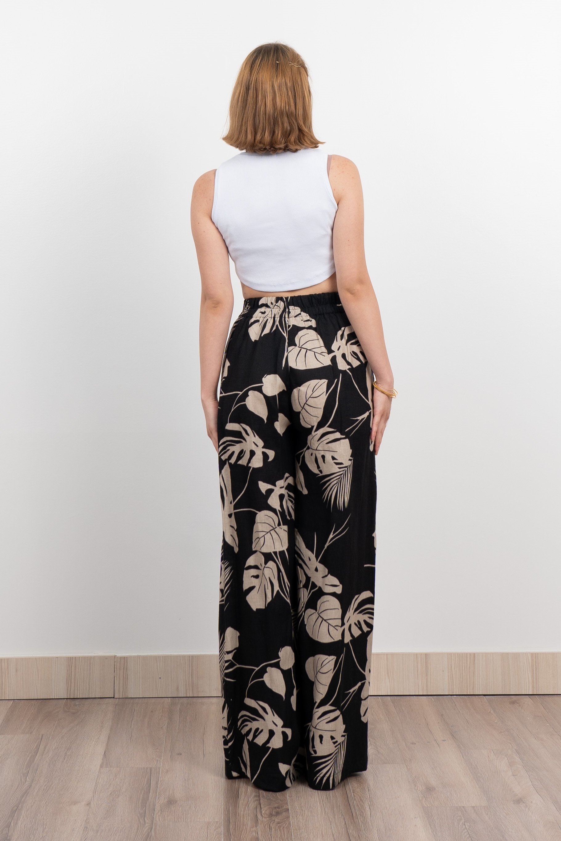 Keten Yüksek Bel Pantolon 30289