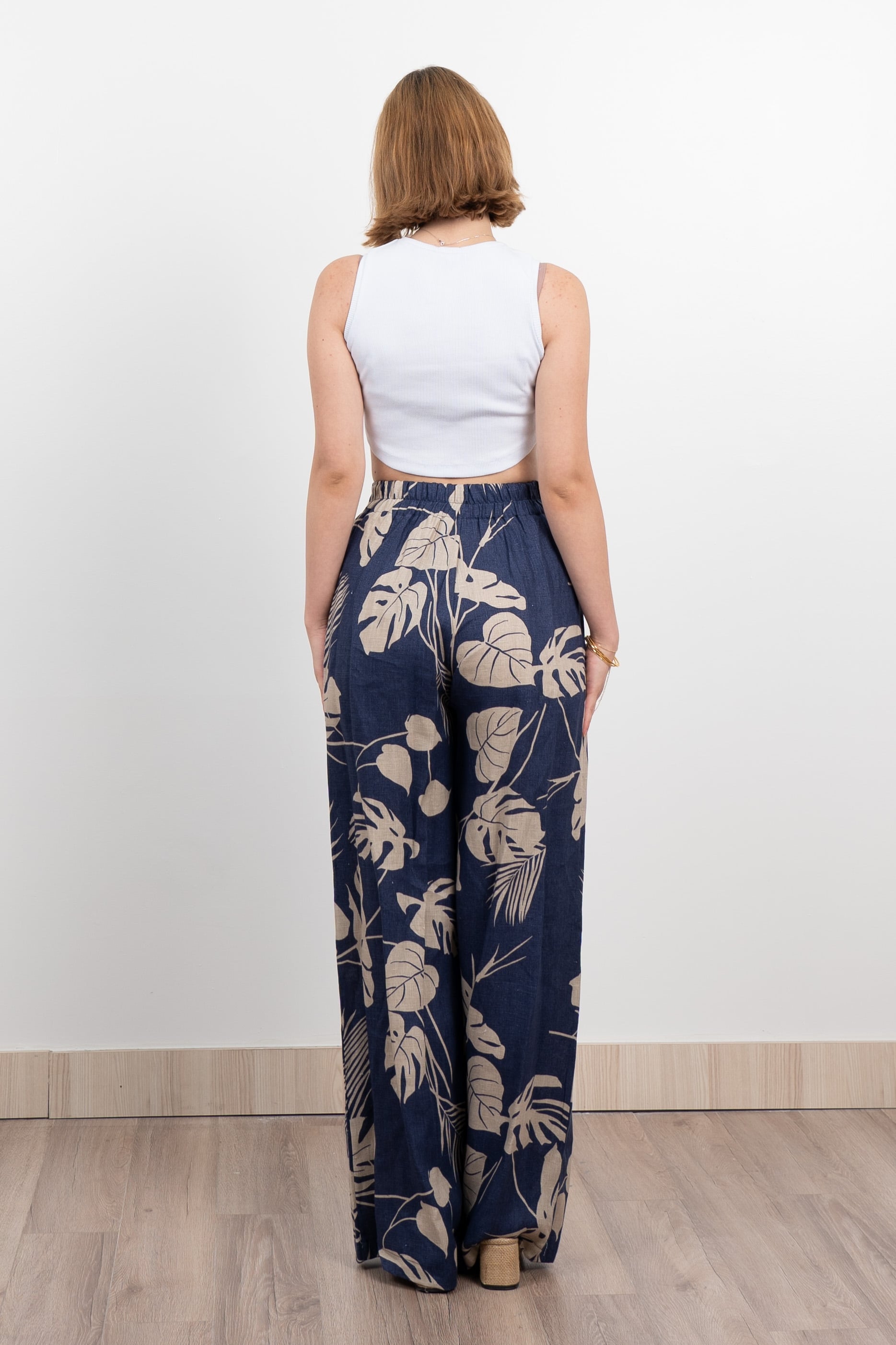 Keten Yüksek Bel Pantolon 30289