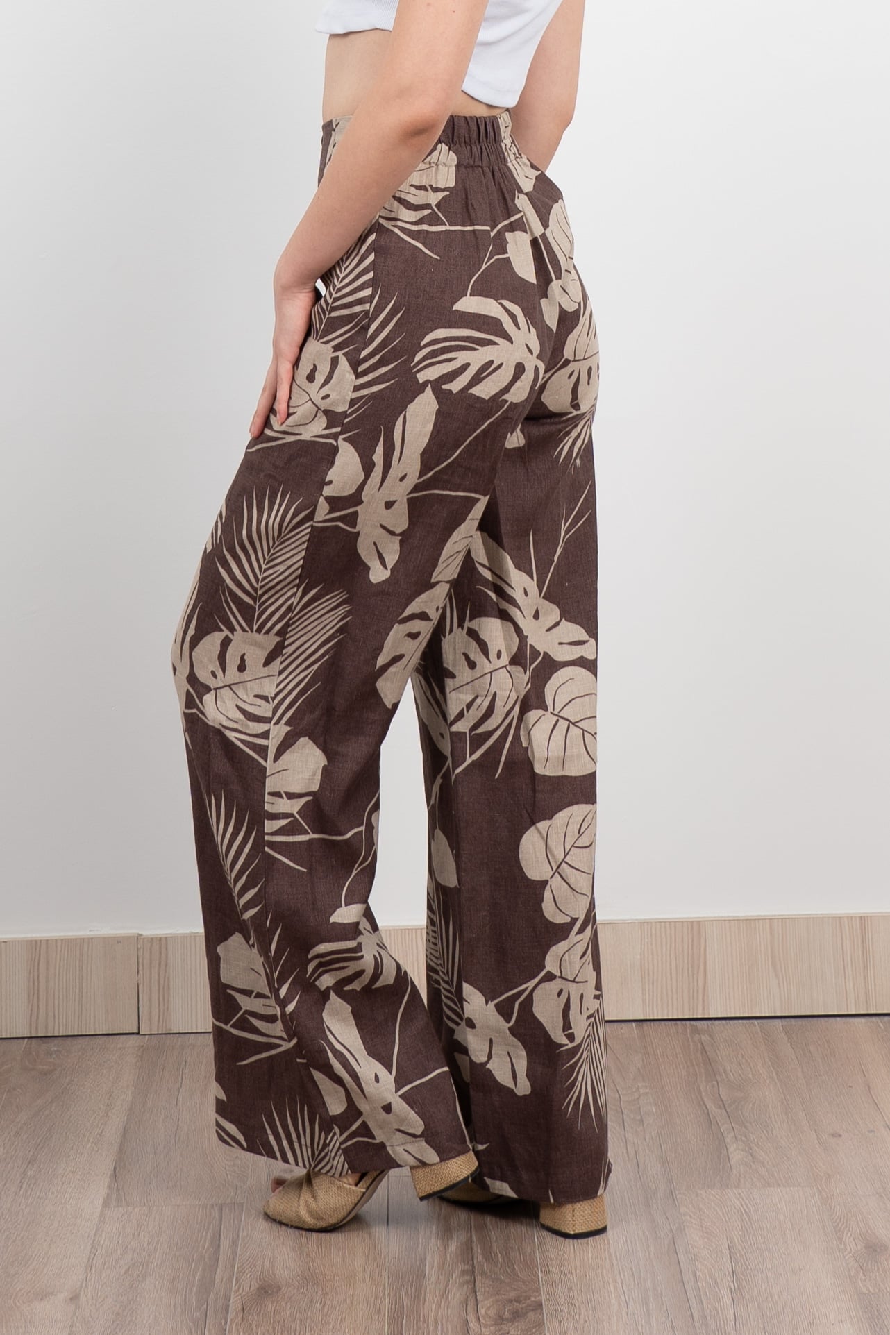 Keten Yüksek Bel Pantolon 30289