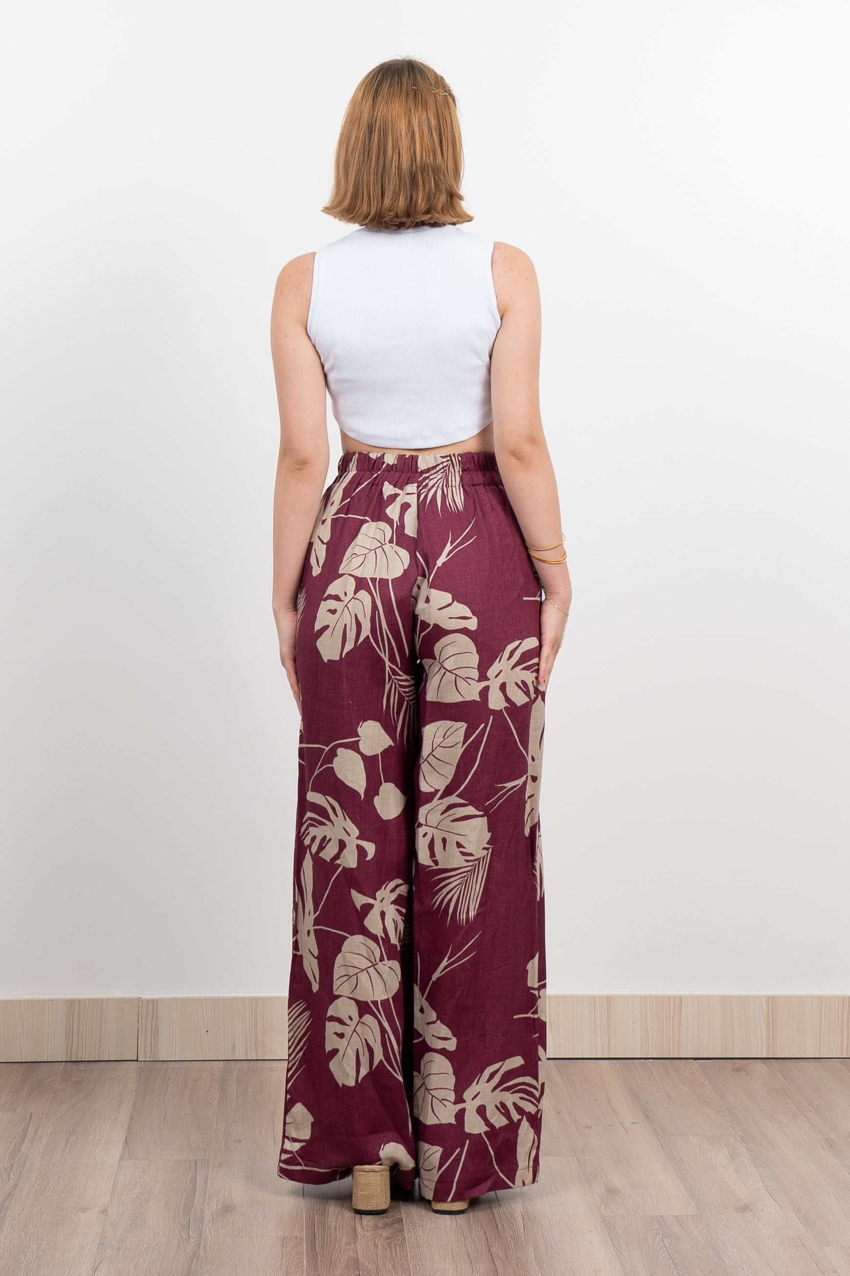 Keten Yüksek Bel Pantolon 30289