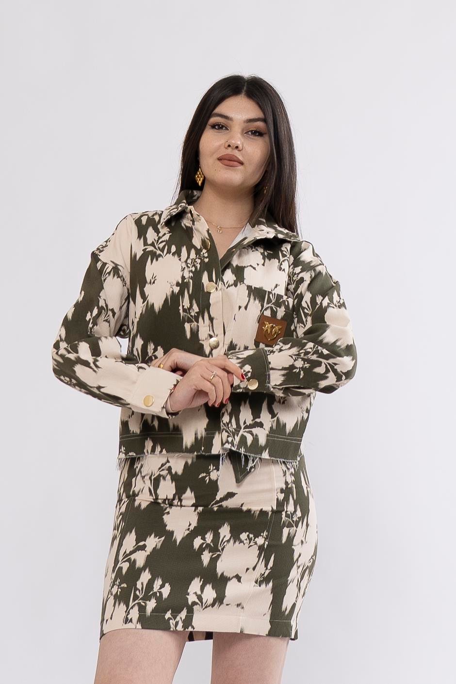 Kot Gabardin Oversize Ceket ve Kemerli, Arkadan Fermuarlı Etek Takım