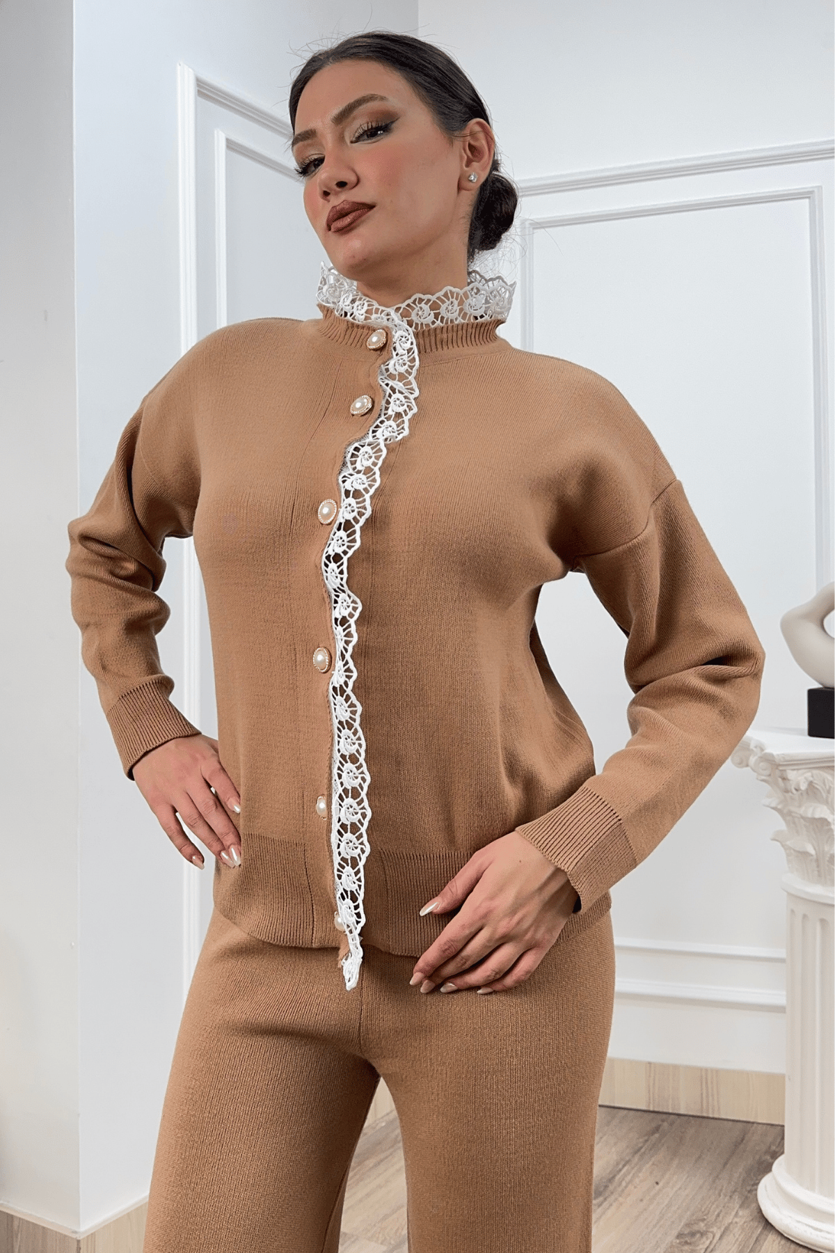 LACELLE – Dantel Detaylı Triko Takım P021