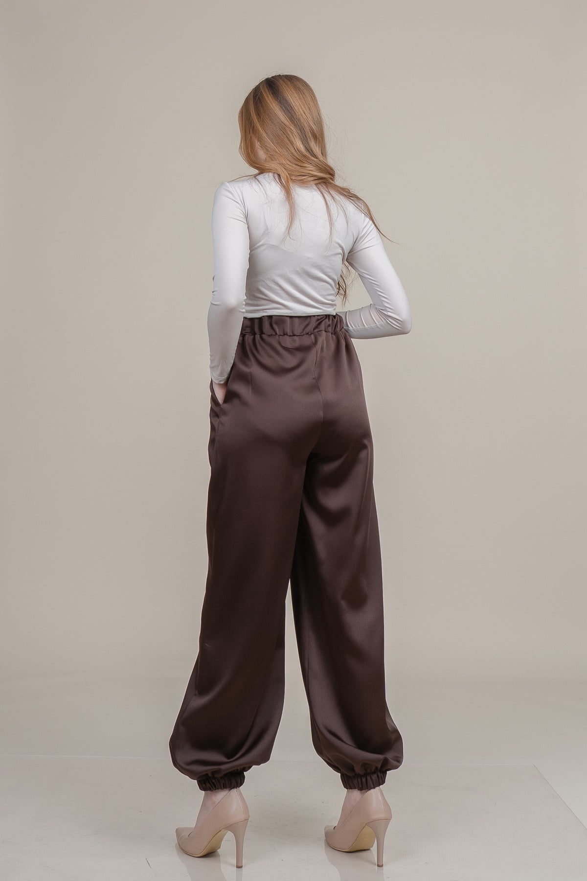 Lastikli Dar Paça Beli Lastikli Rahat Kesim Likralı Spor Pantolon 30336