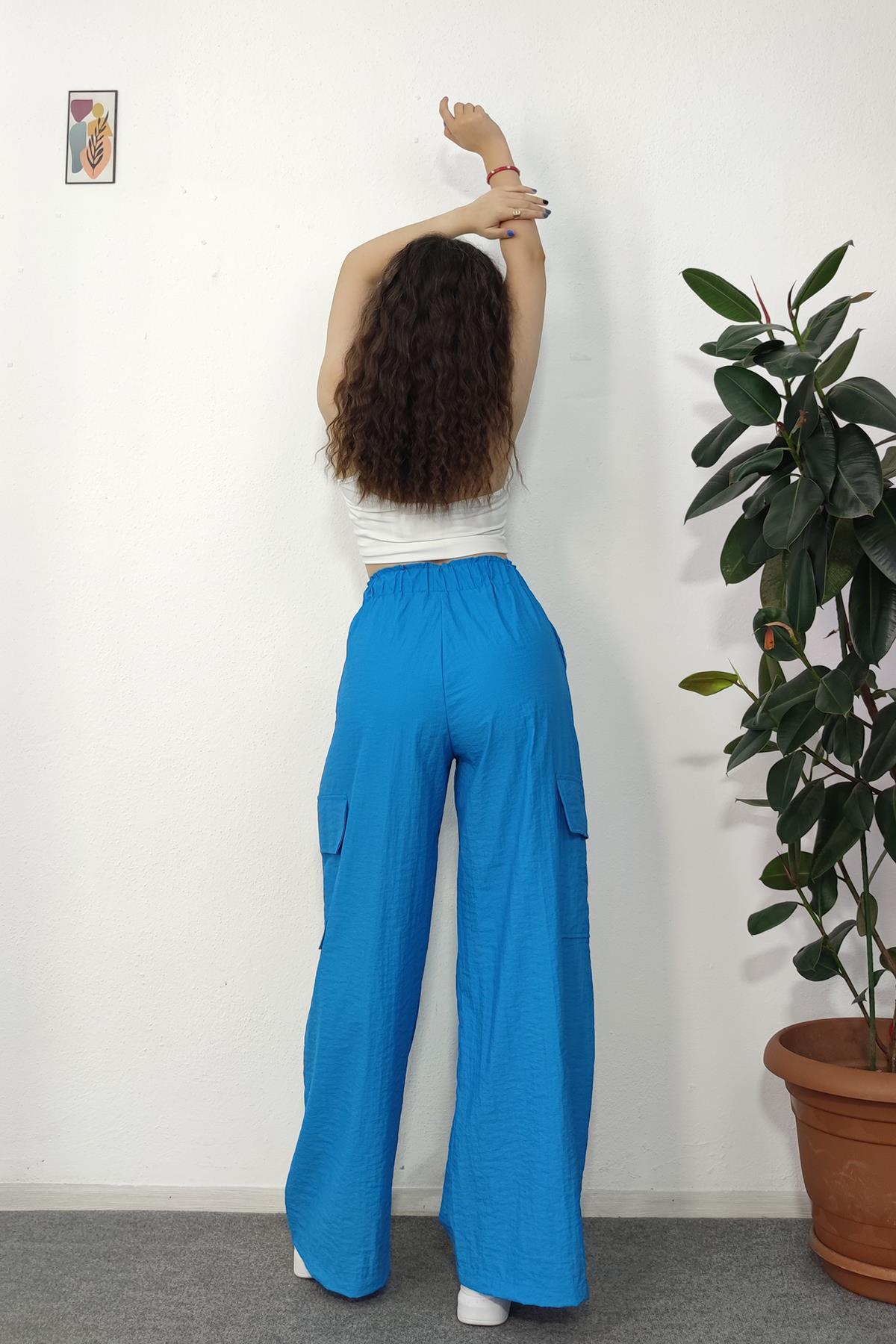 LASTSİKLİ KARGO CEPLİ PARAŞÜT PANTOLON
