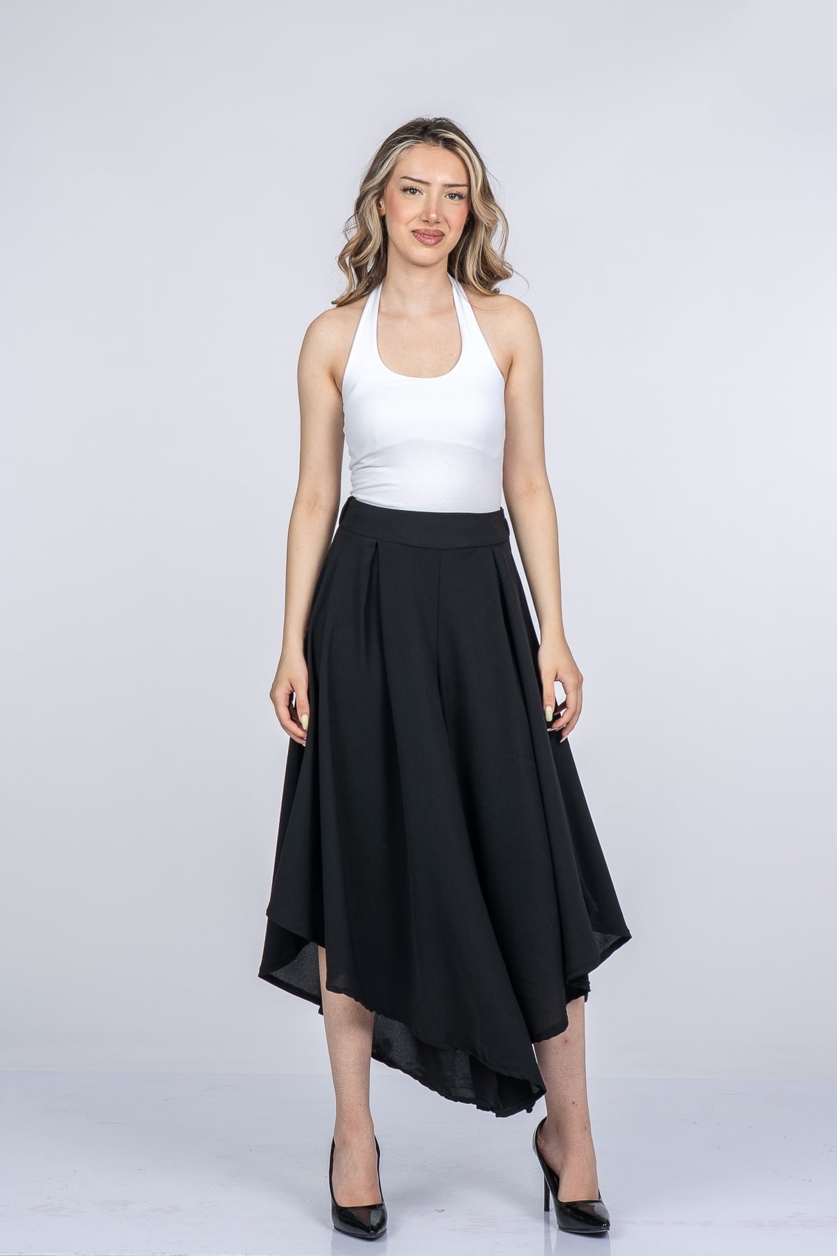 Lavelle Yüksek Bel Şalvar Model Kısa Paça Pantolon 30402