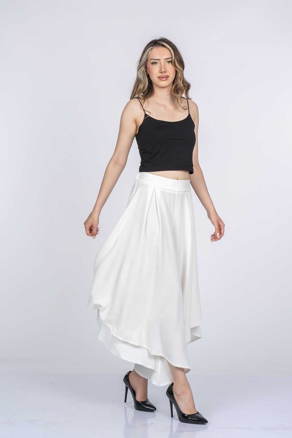 Lavelle Yüksek Bel Şalvar Model Kısa Paça Pantolon 30402