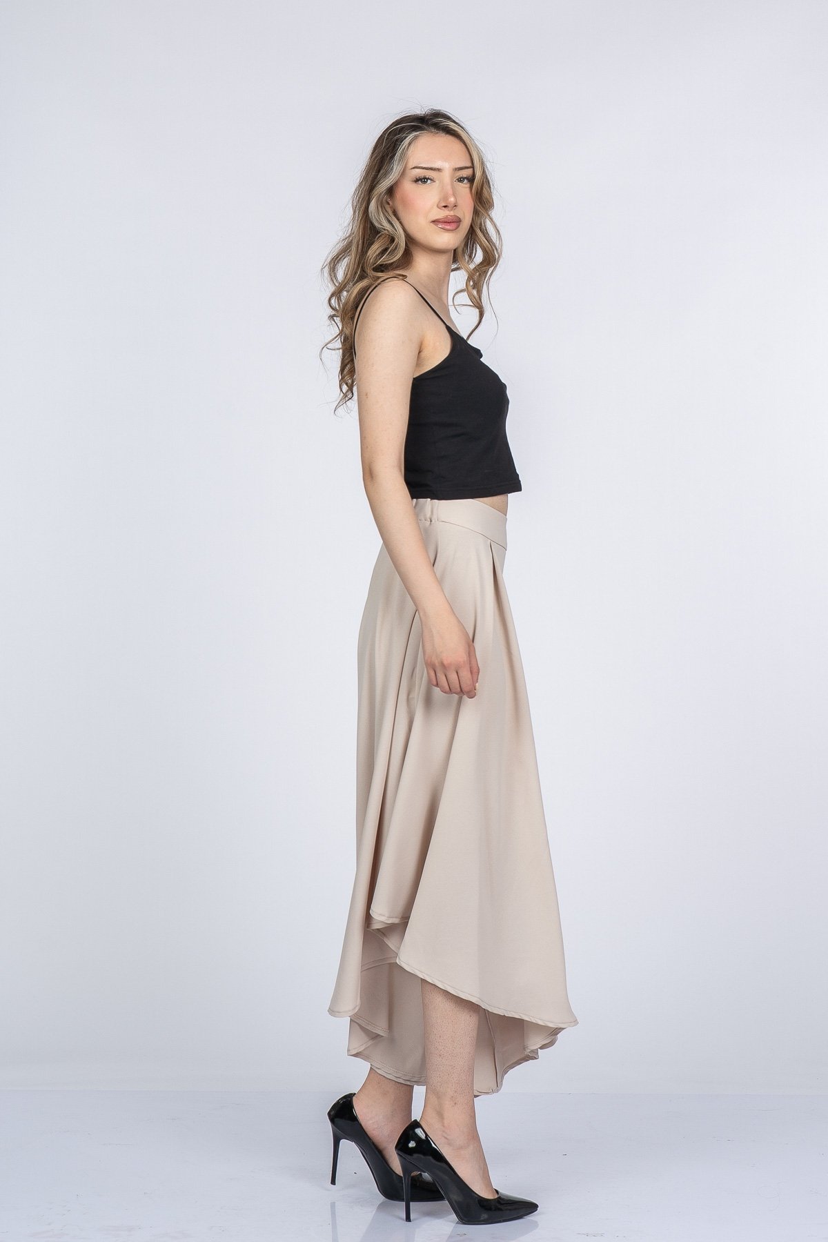 Lavelle Yüksek Bel Şalvar Model Kısa Paça Pantolon 30402