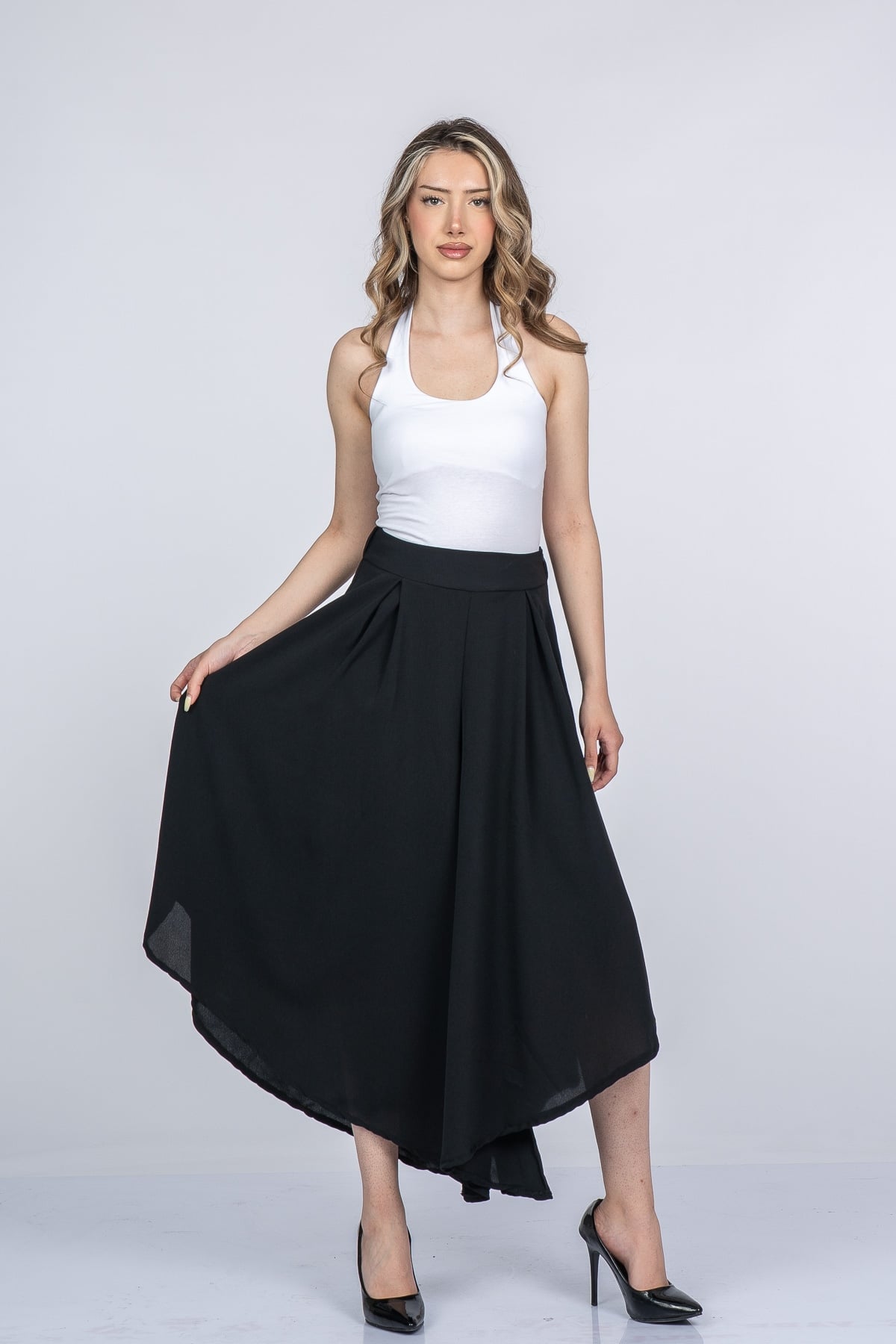 Lavelle Yüksek Bel Şalvar Model Kısa Paça Pantolon 30402
