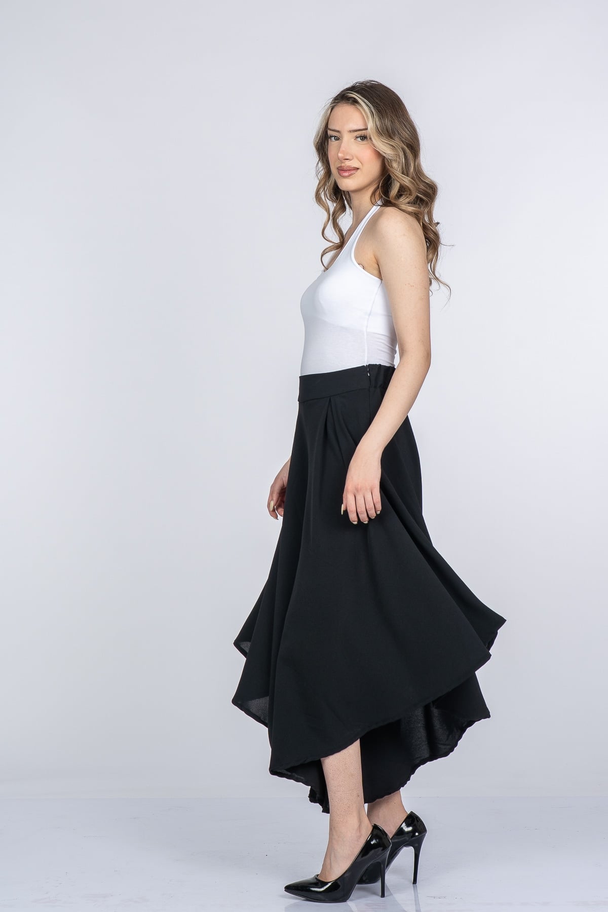 Lavelle Yüksek Bel Şalvar Model Kısa Paça Pantolon 30402
