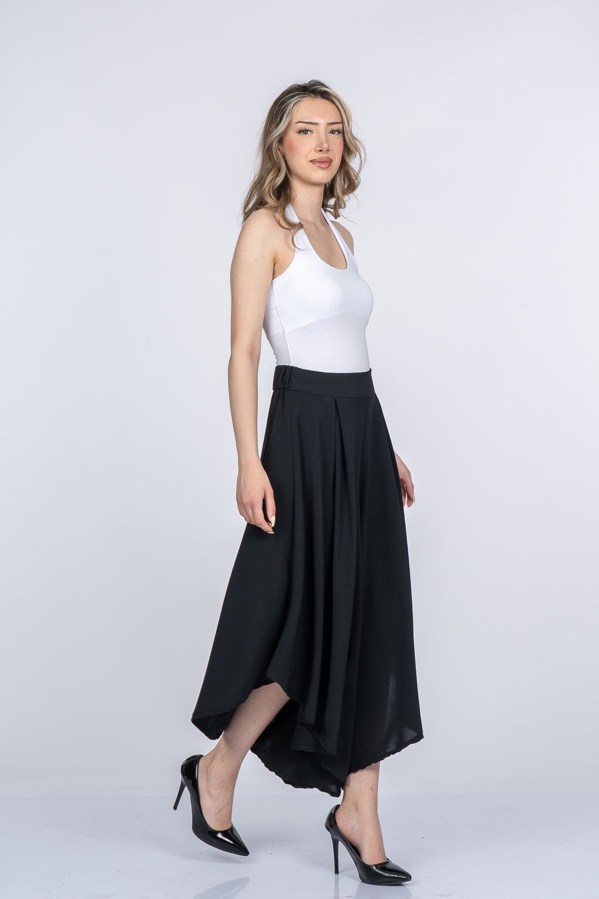 Lavelle Yüksek Bel Şalvar Model Kısa Paça Pantolon 30402