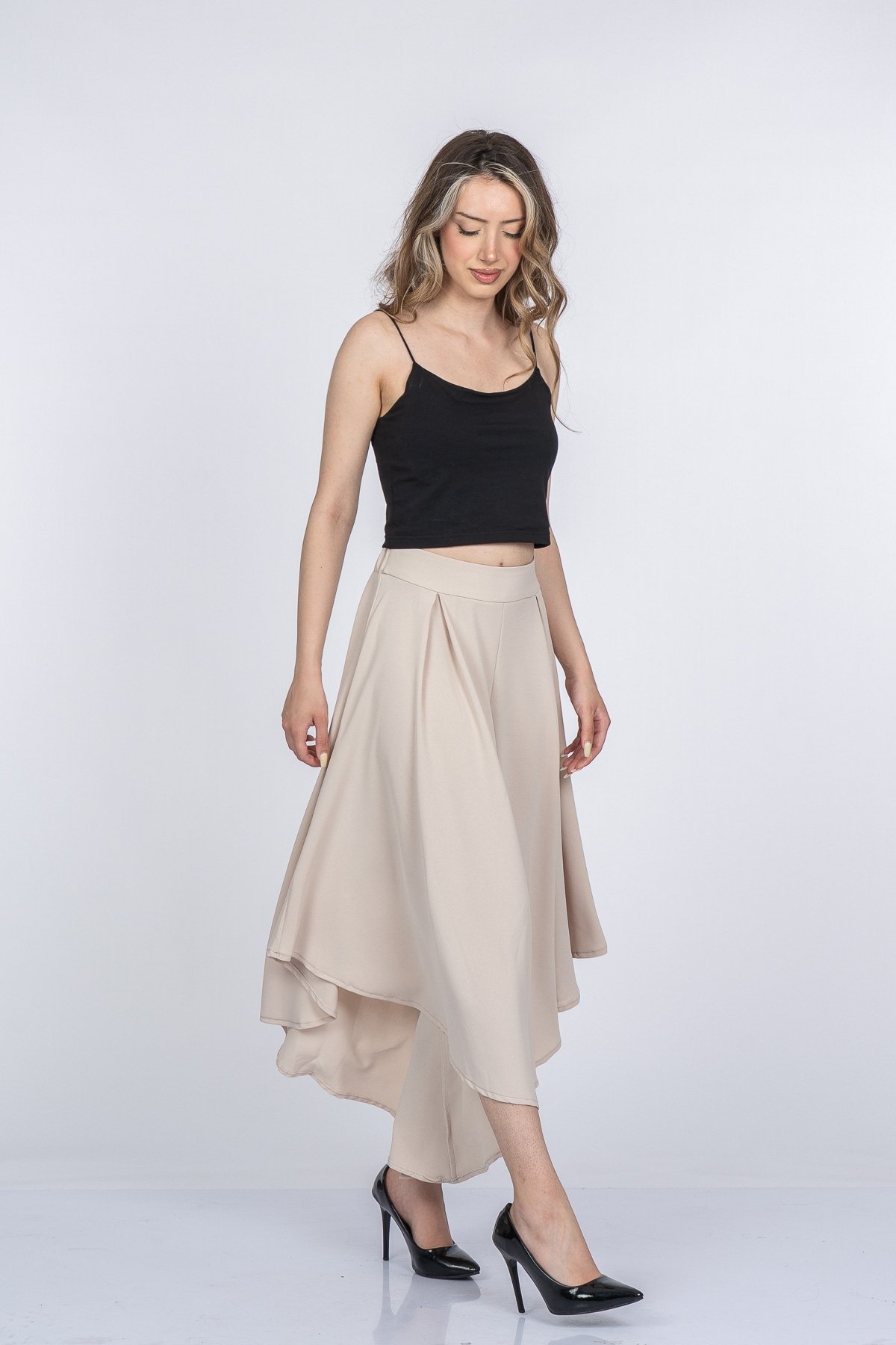 Lavelle Yüksek Bel Şalvar Model Kısa Paça Pantolon 30402