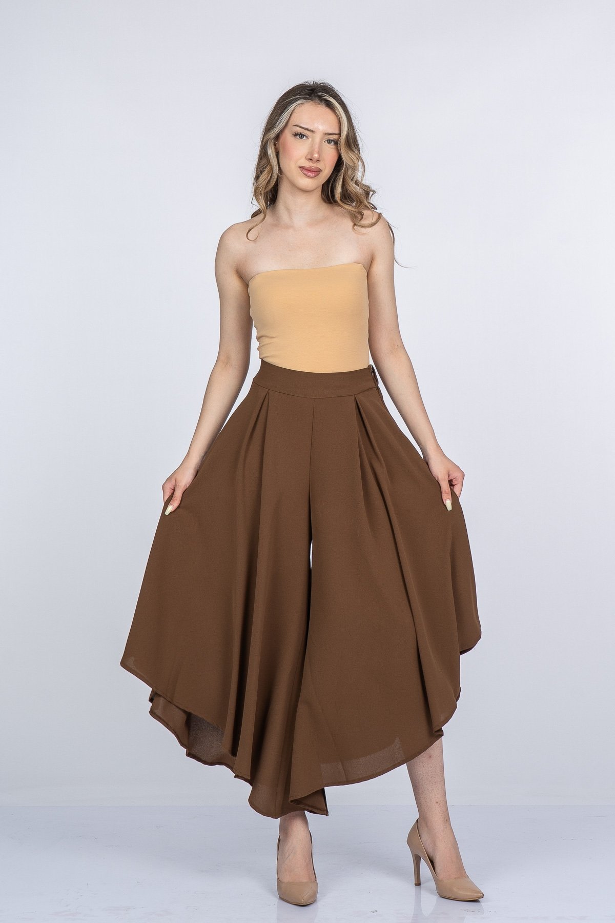 Lavelle Yüksek Bel Şalvar Model Kısa Paça Pantolon 30402