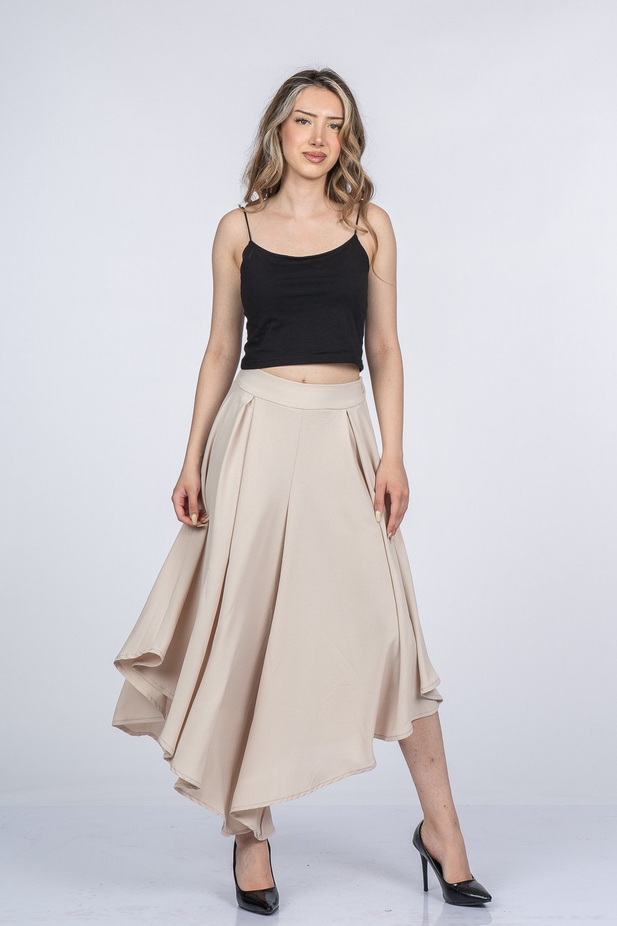 Lavelle Yüksek Bel Şalvar Model Kısa Paça Pantolon 30402