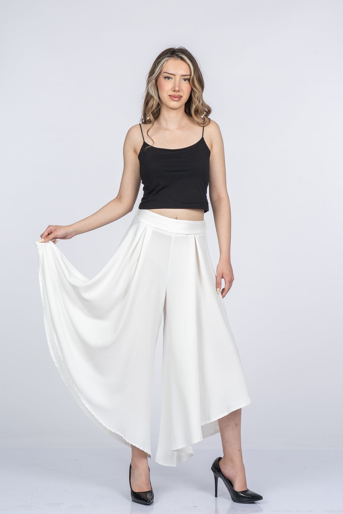 Lavelle Yüksek Bel Şalvar Model Kısa Paça Pantolon 30402