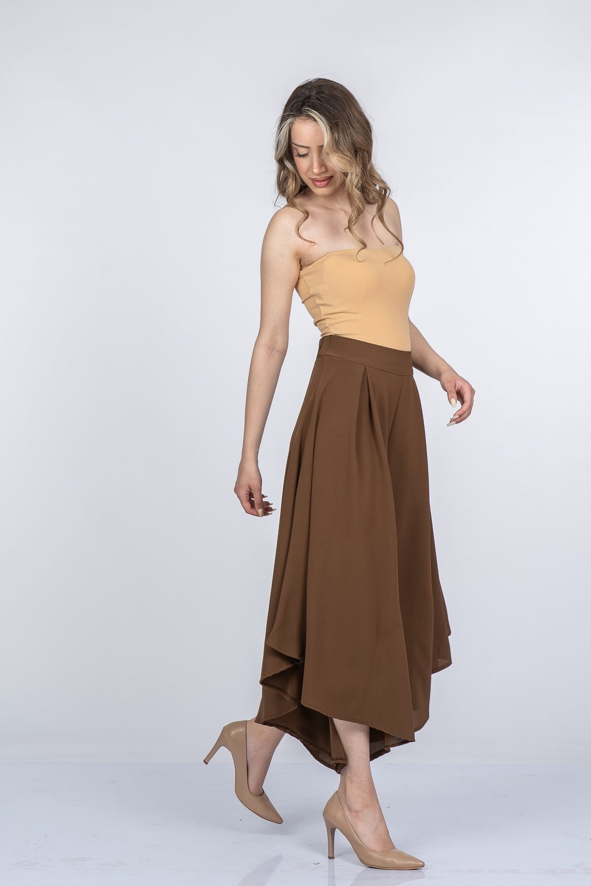 Lavelle Yüksek Bel Şalvar Model Kısa Paça Pantolon 30402